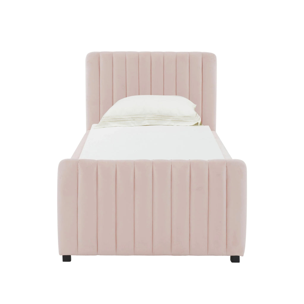 Angela Performance Velvet Trundle Bed in Twin