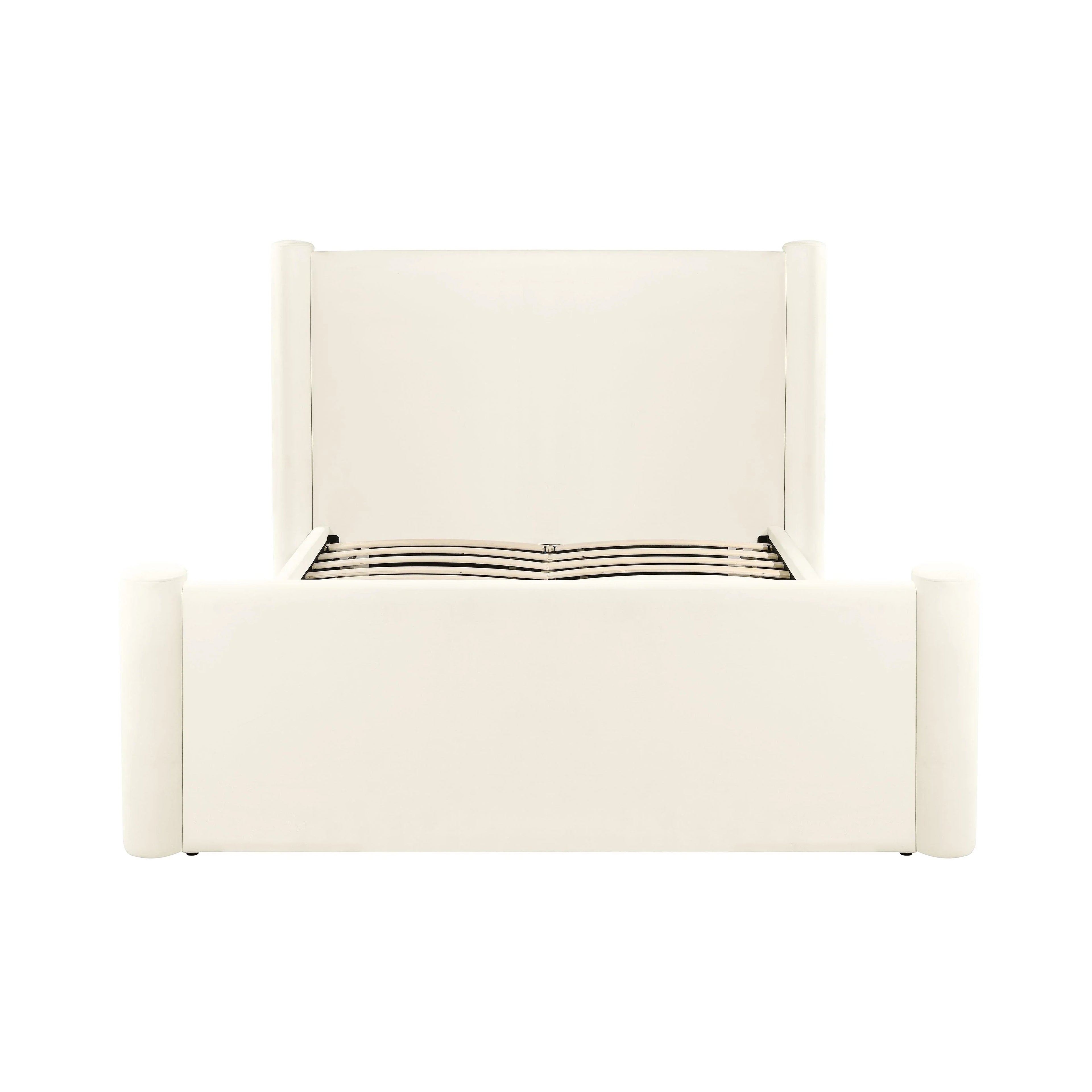 Athara Cream Velvet Bed