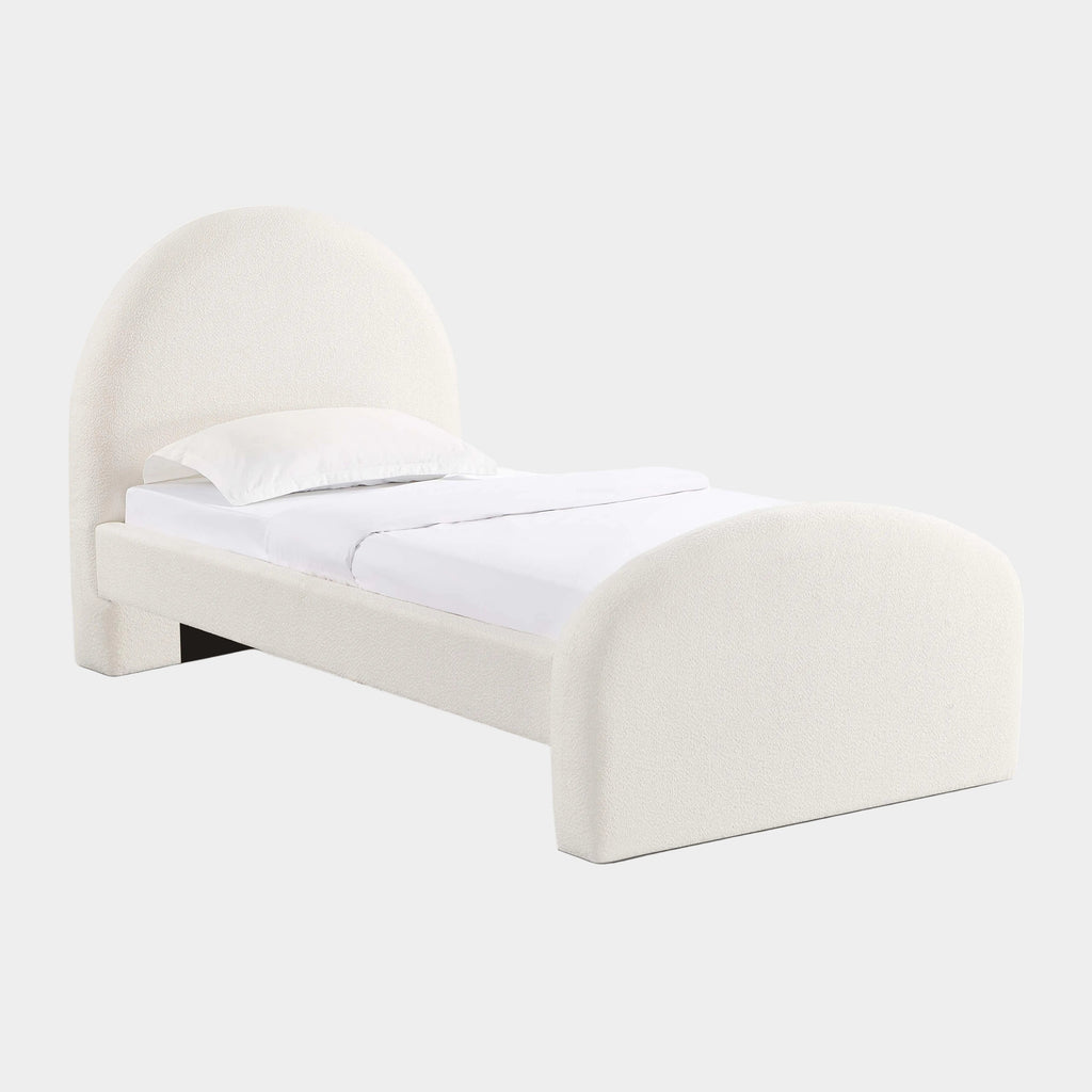 Moon Cream Performance Boucle Twin Bed