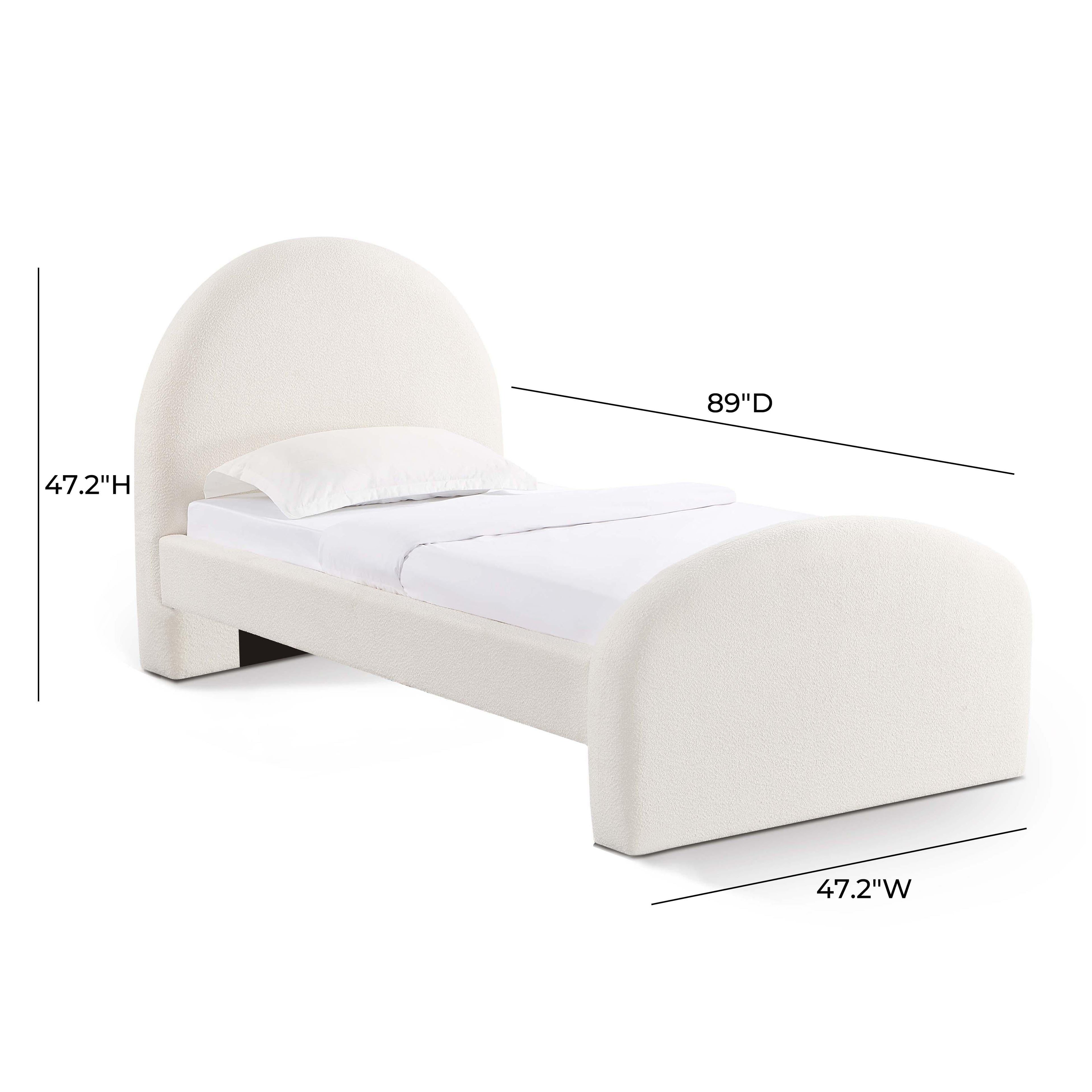 Moon Cream Performance Boucle Twin Bed