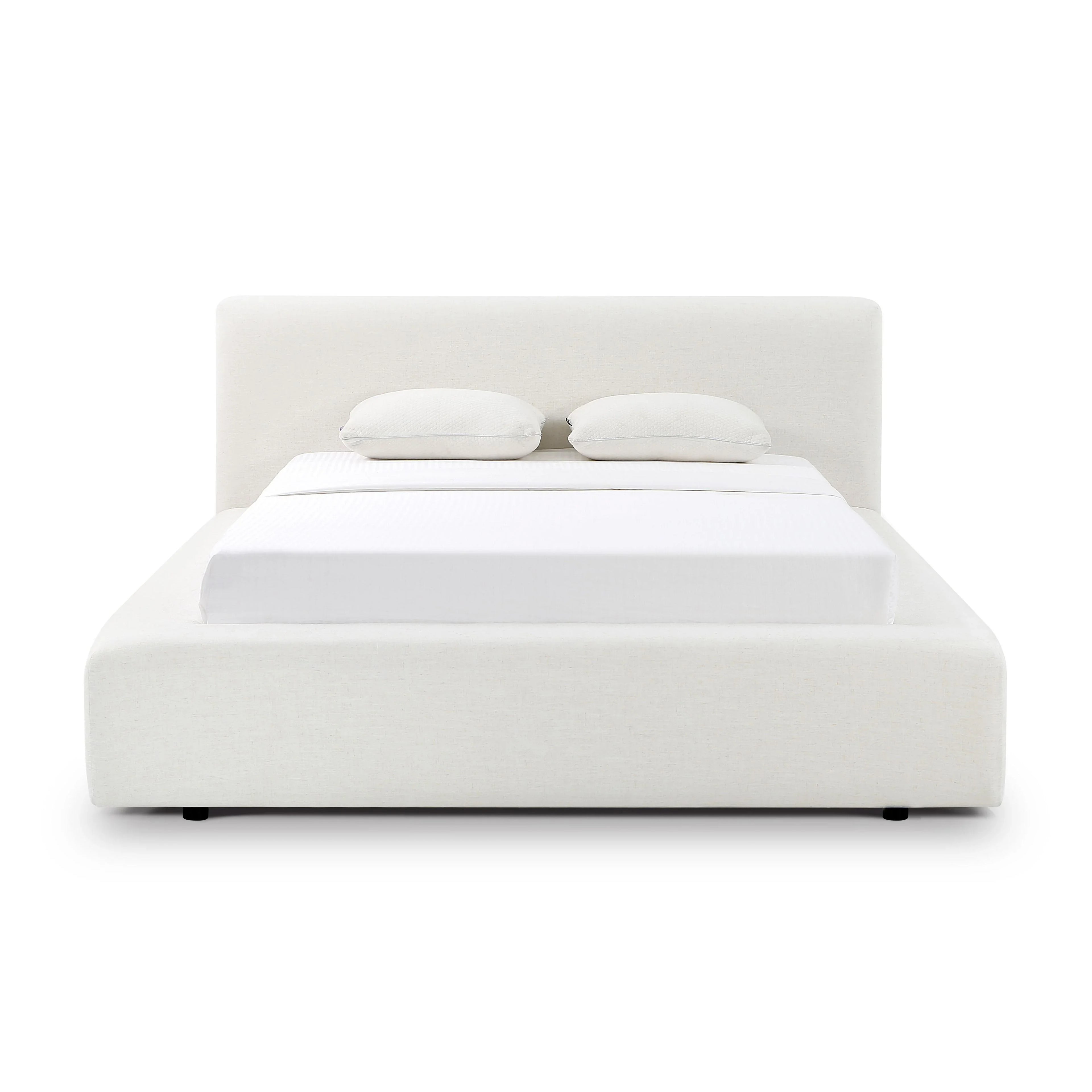 Meena Cream Upcycled Performance Linen Storage Bed