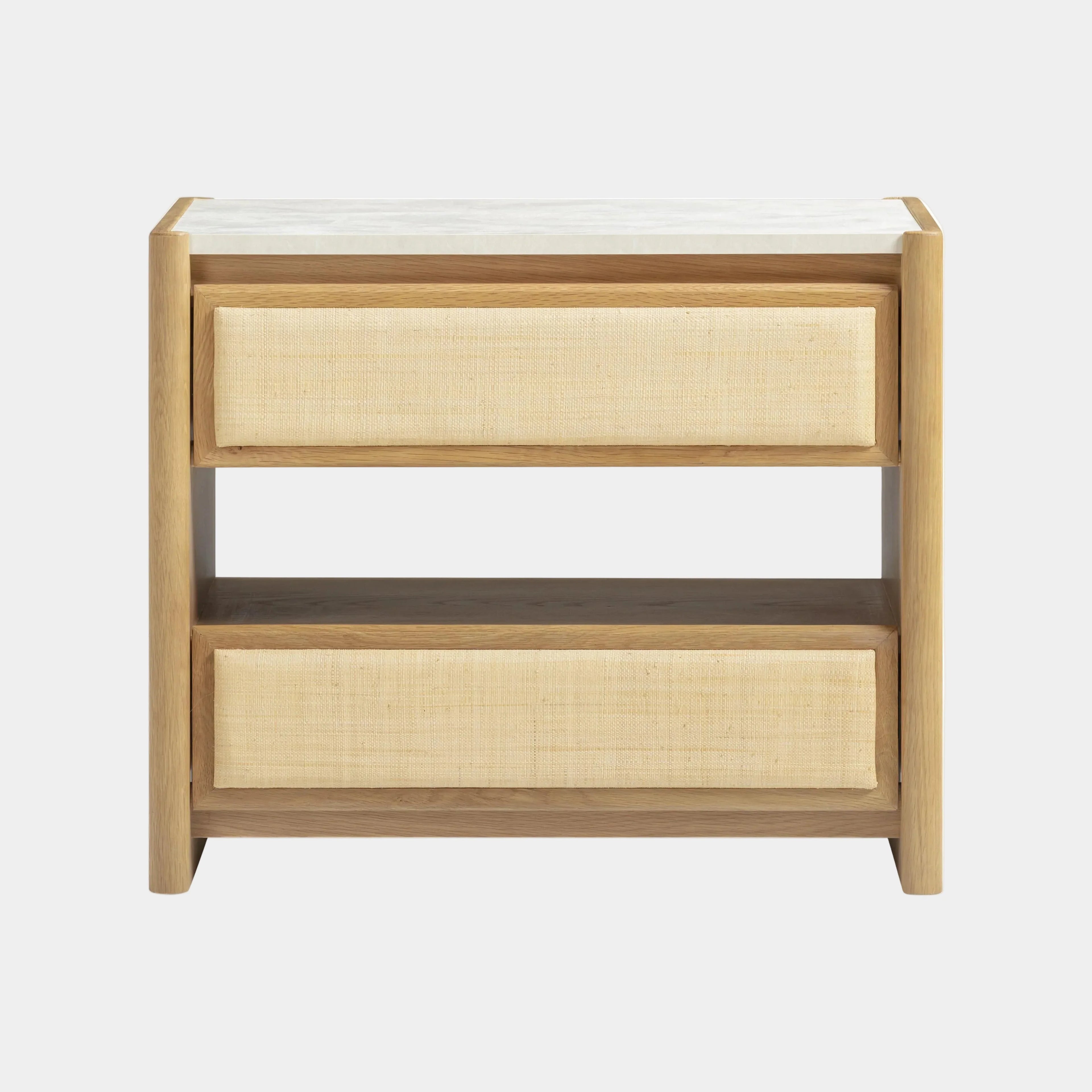 Paige 26" Natural Oak 2-Drawer Nightstand