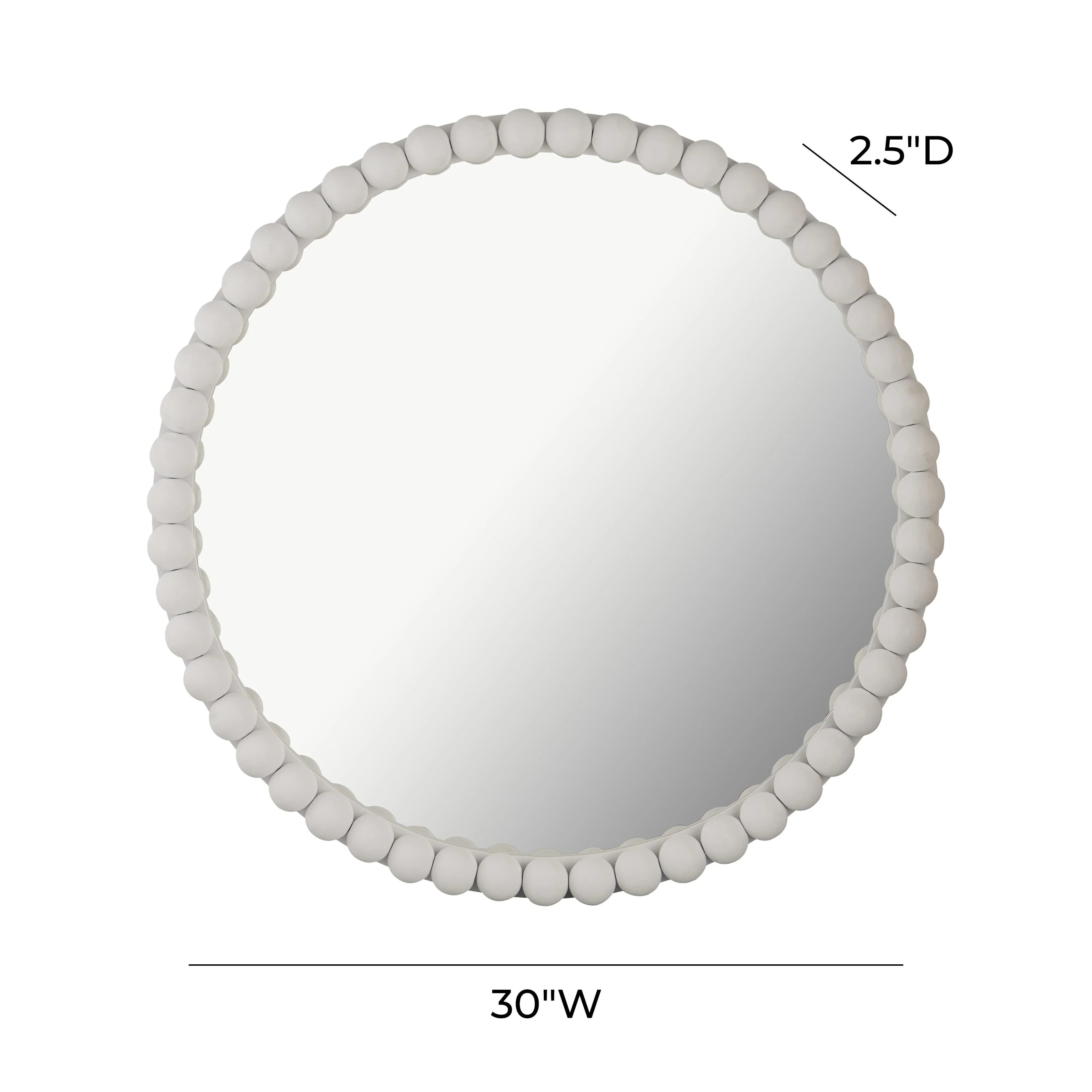 Baria 30" Wooden Round Wall Mirror