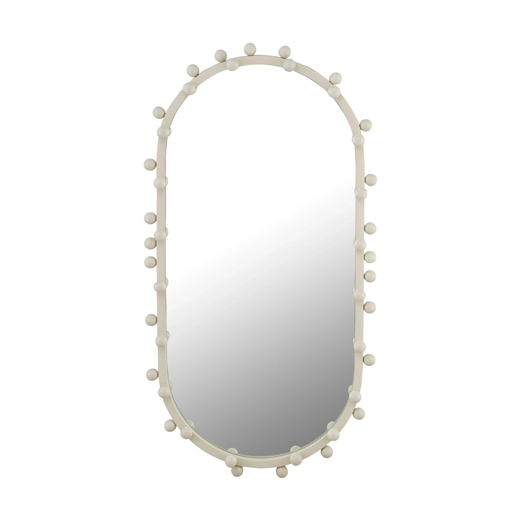 Bubbles Ivory Oval Wall Mirror (17"X31.5"-22.6"X42")