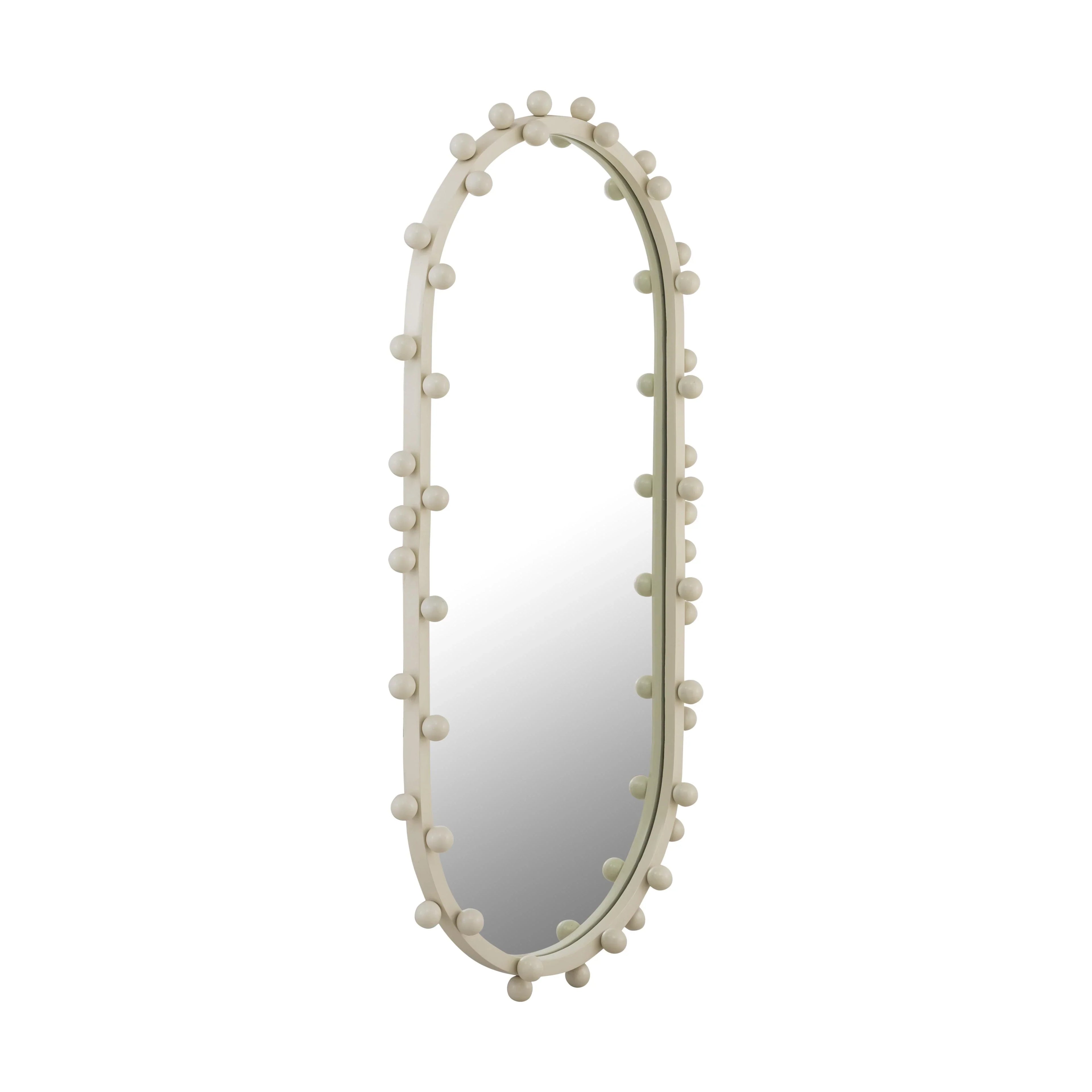 Bubbles Ivory Oval Wall Mirror (17"X31.5"-22.6"X42")