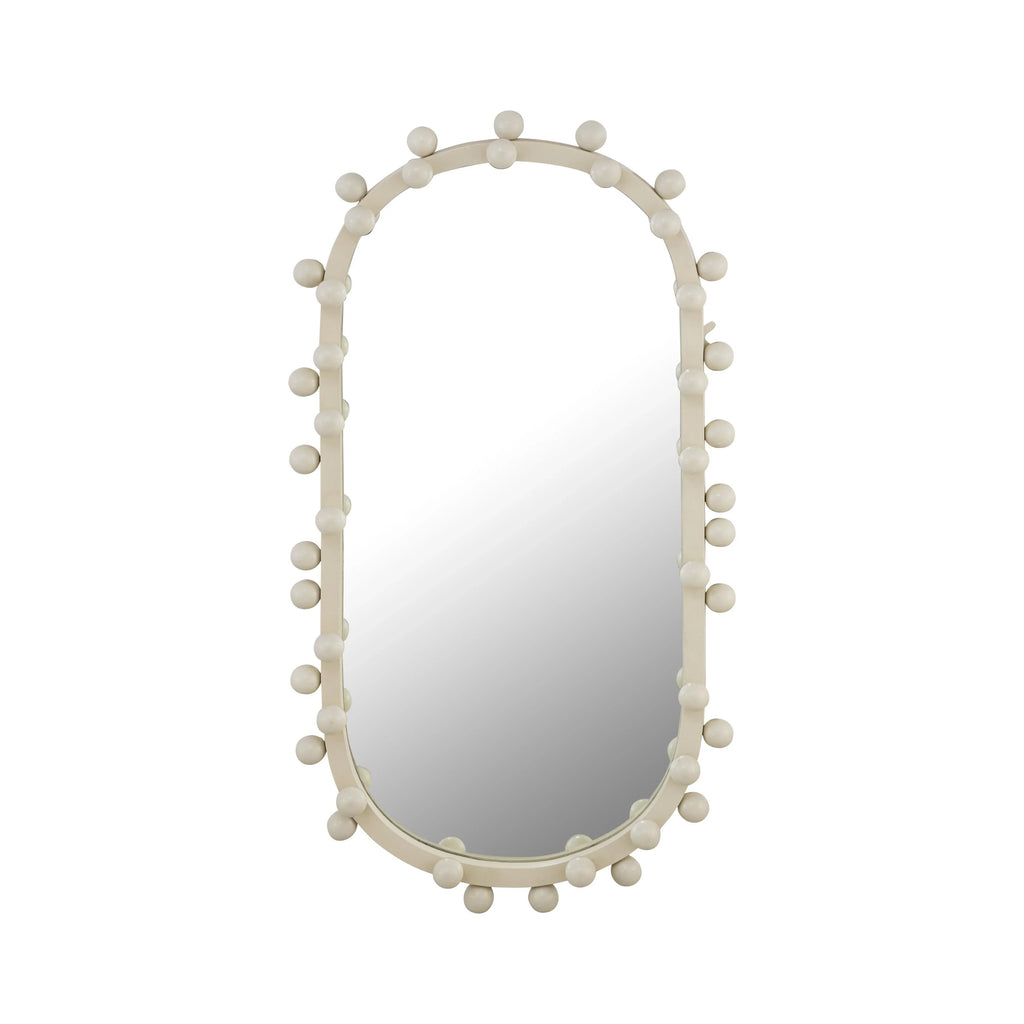 Bubbles Ivory Oval Wall Mirror (17"X31.5"-22.6"X42")