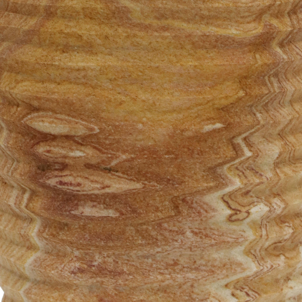 Saava Ribbed Stone Vase in Sandstone