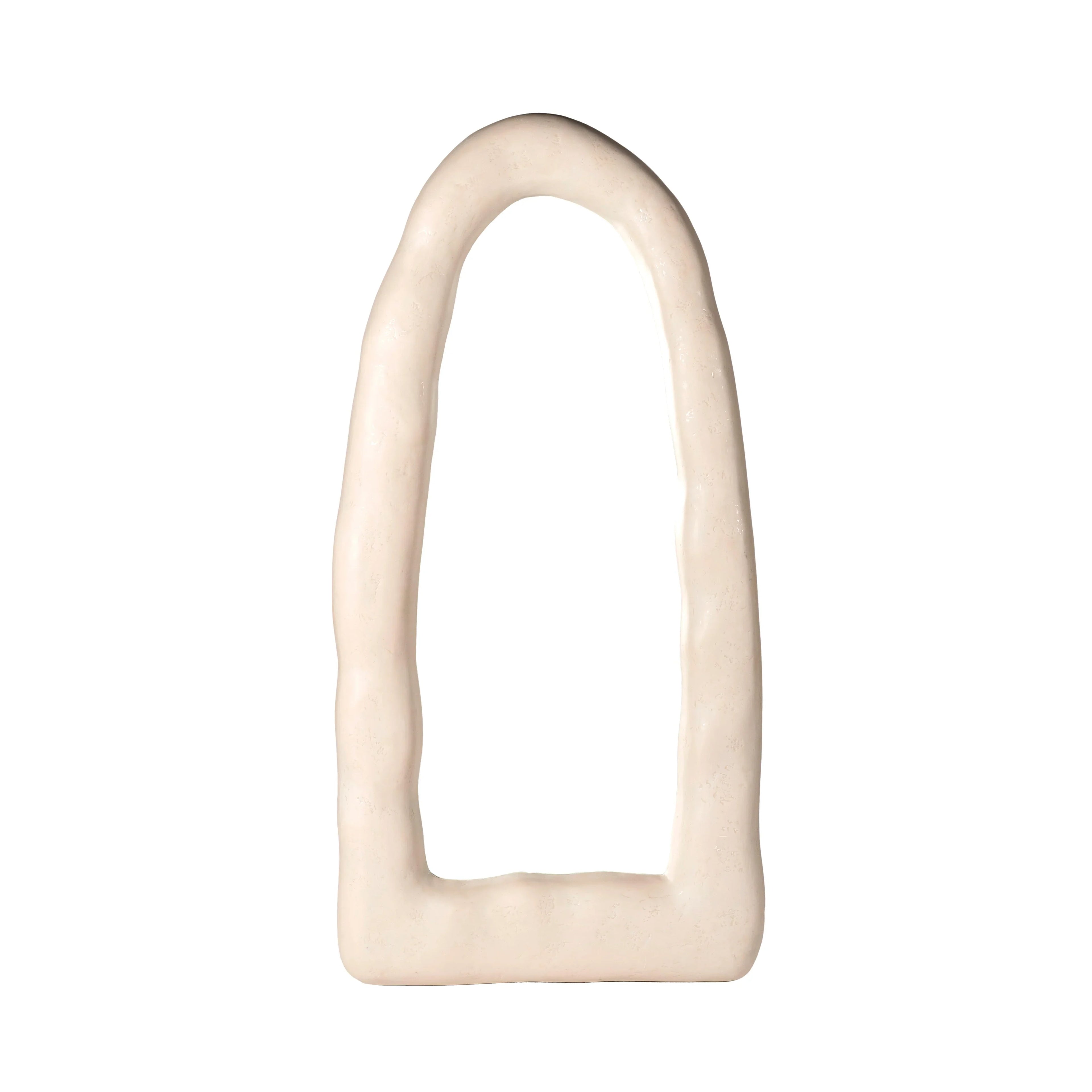 Kaia 32"X64" Cream Textured Small Floor Mirror