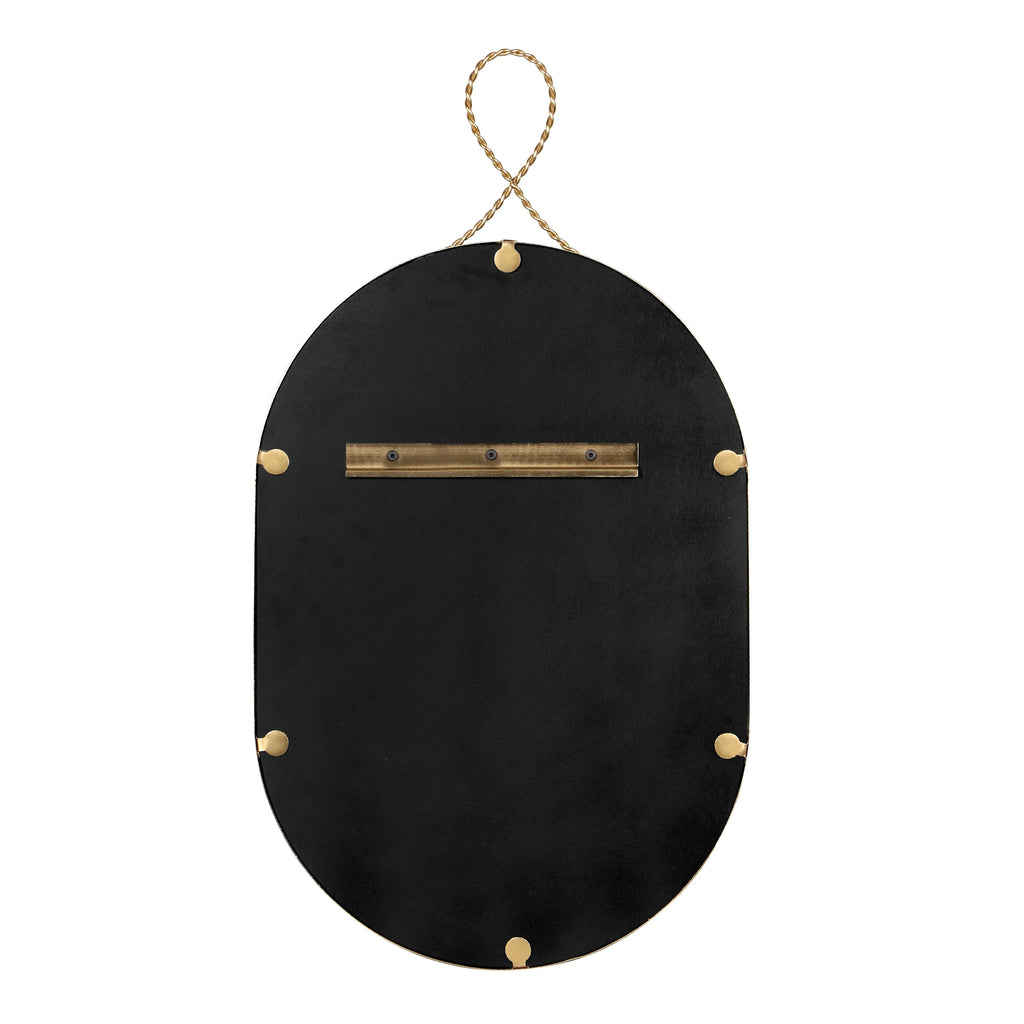 Ravina 20"X38" Braided Brass Oval Wall Mirror
