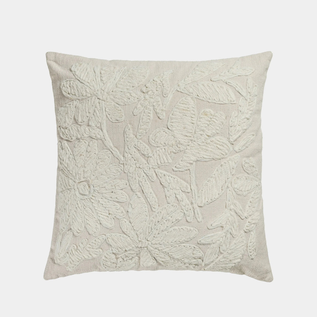 Tabitha 20" Square Embroidered Throw Pillow