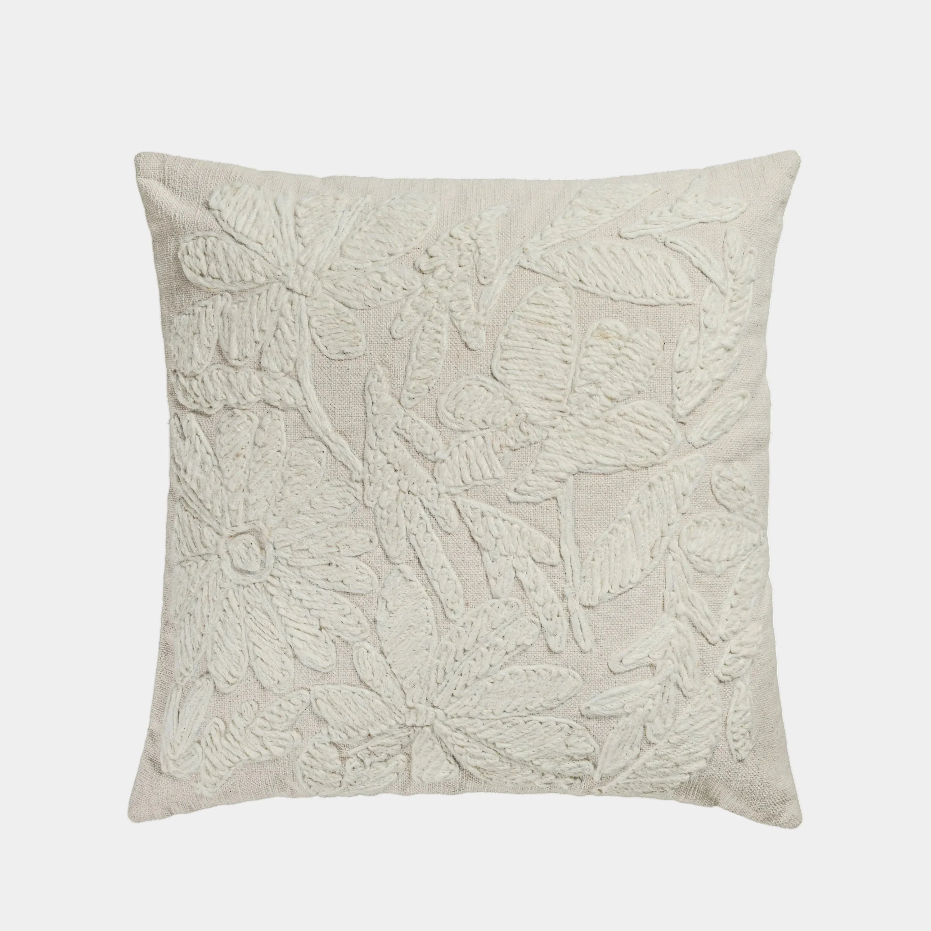Tabitha 20" Square Embroidered Throw Pillow