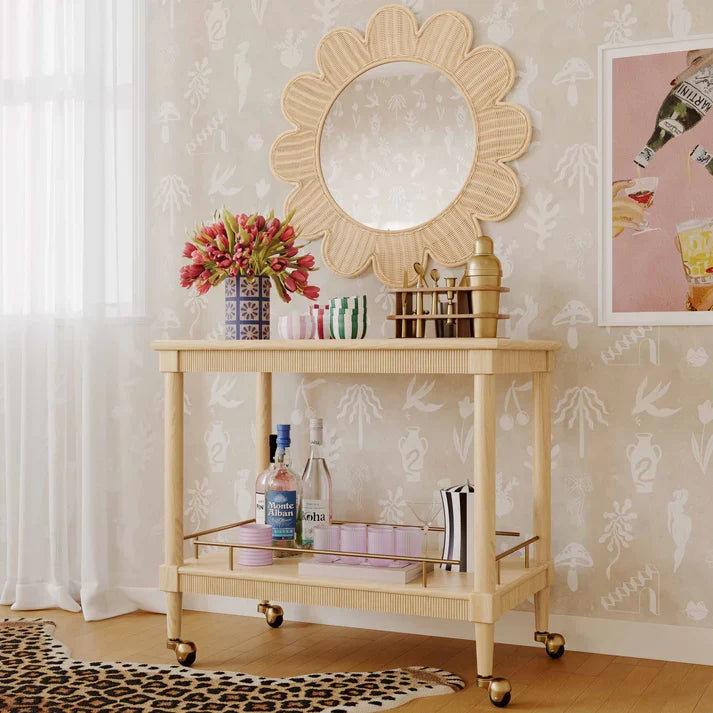 Coralie 33.4" Rattan Round Wall Mirror