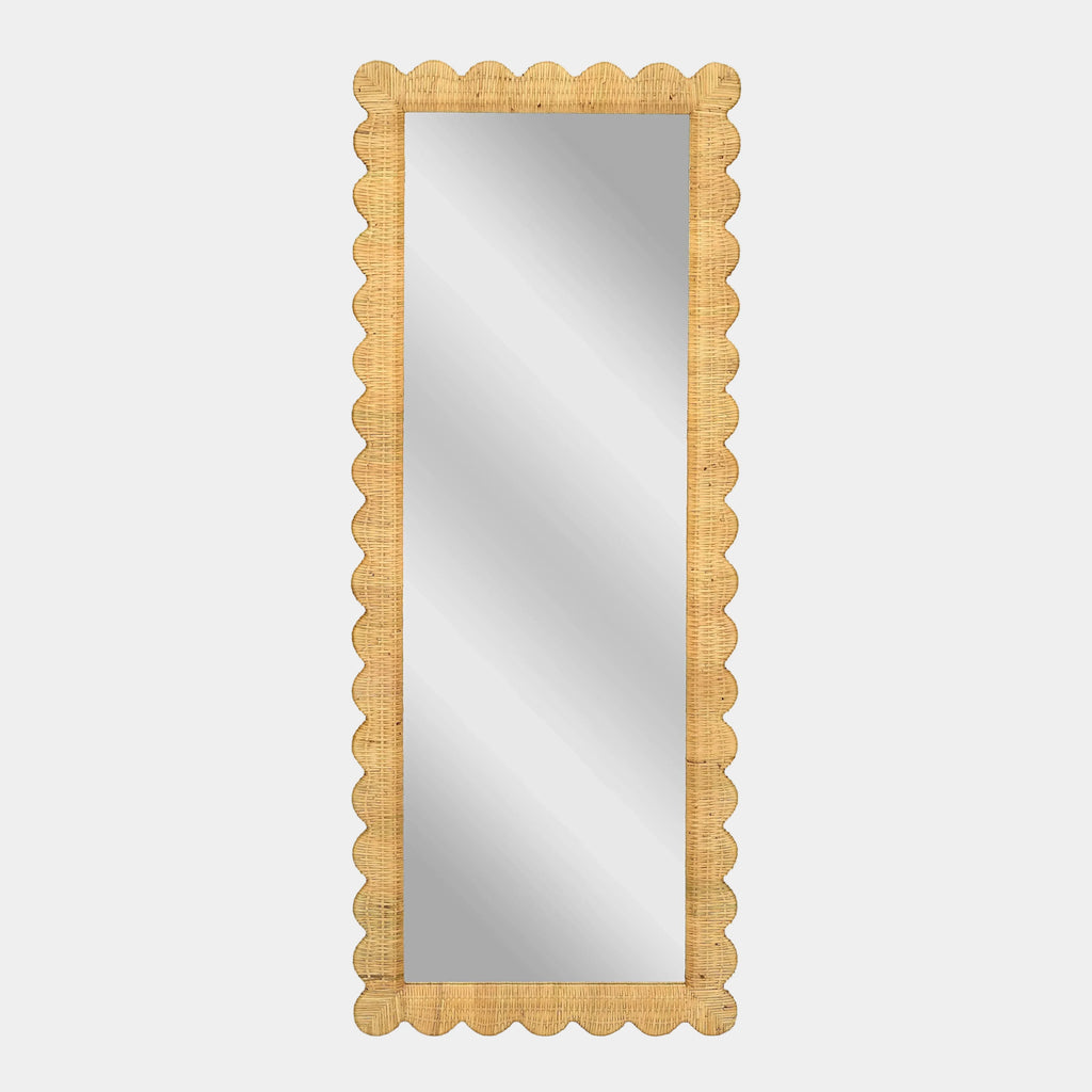 Bama 29.1" x 75" Long Natural Rattan Wall Mirror