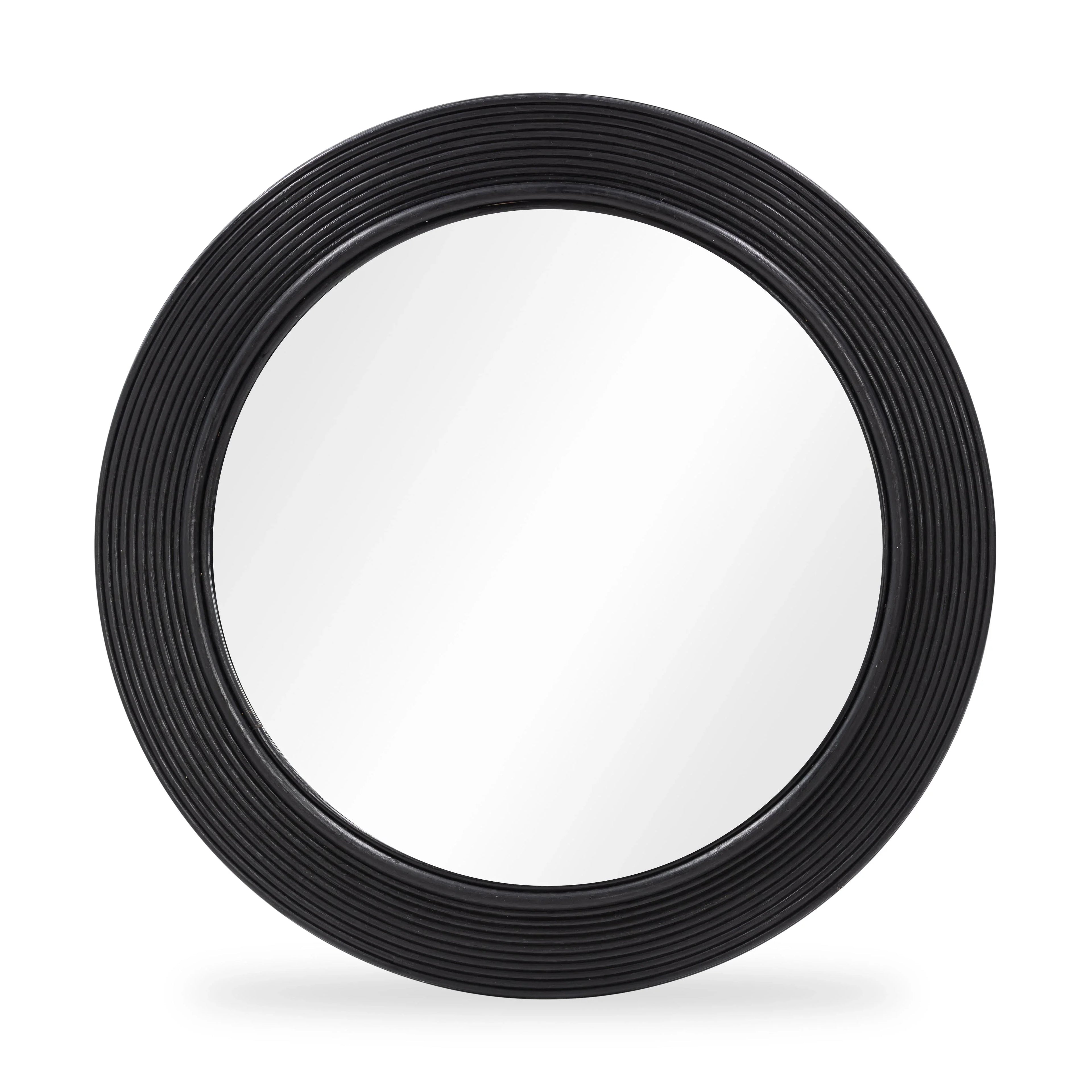 Tanya 43.5" Rattan Round Wall Mirror
