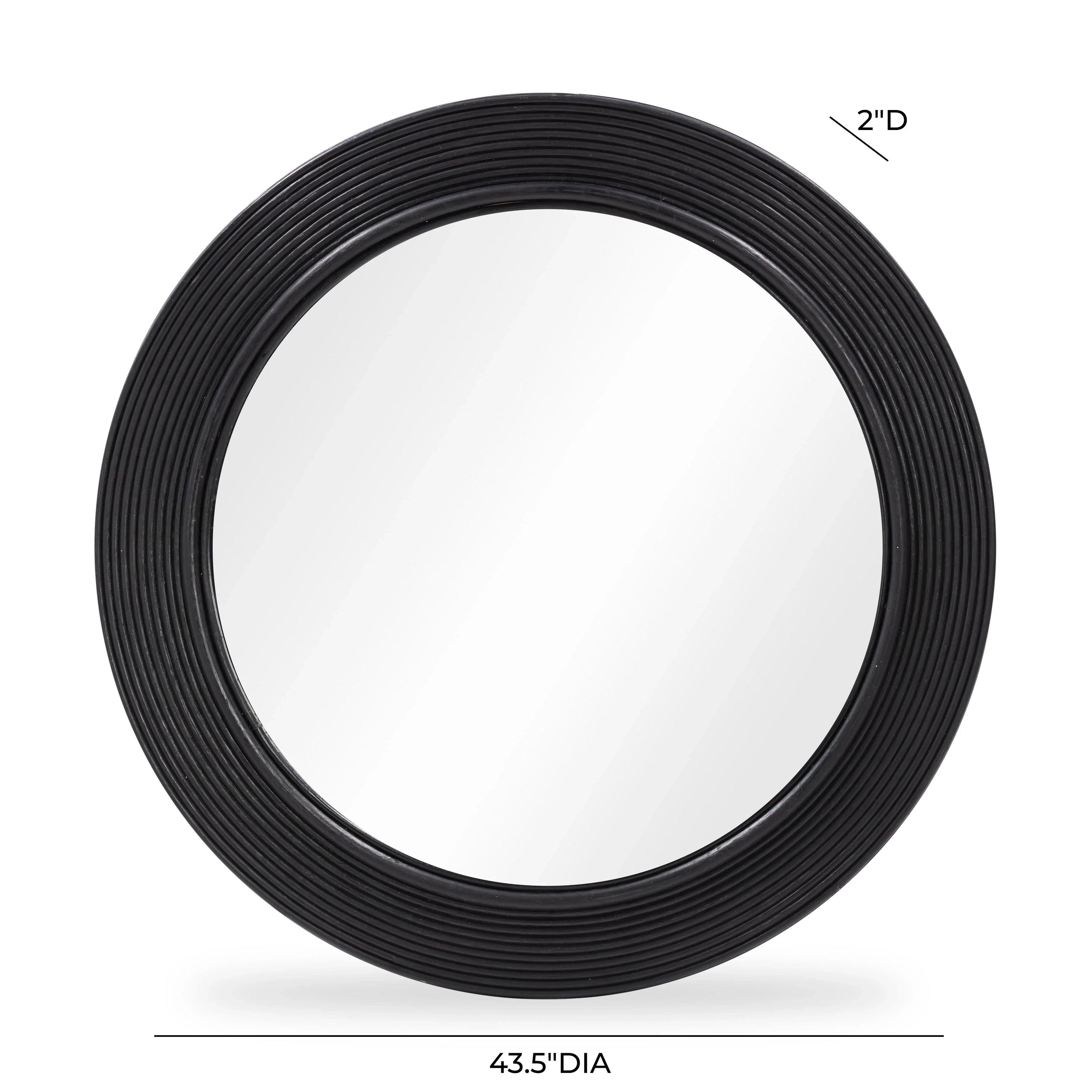 Tanya 43.5" Rattan Round Wall Mirror