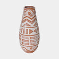Earthenware Aztec Teardrop Flower Vase in Terracotta