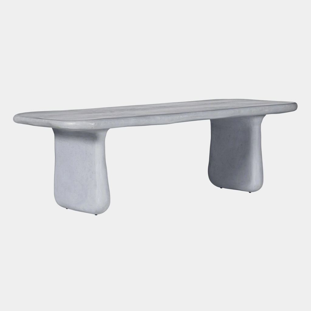 Athen 95" Grey Faux Stone Indoor / Outdoor Rectangular Dining Table
