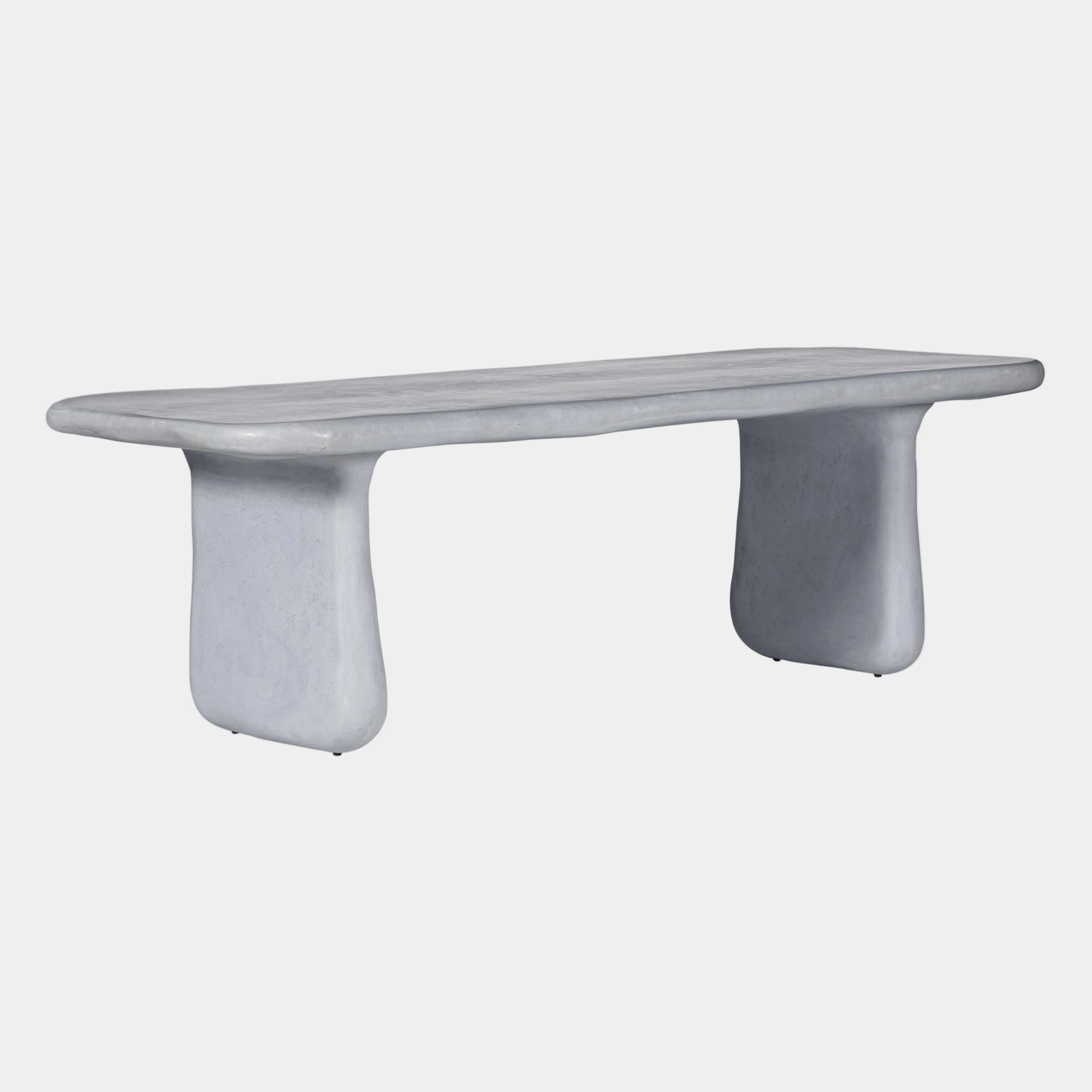 Athen 95" Grey Faux Stone Indoor / Outdoor Rectangular Dining Table