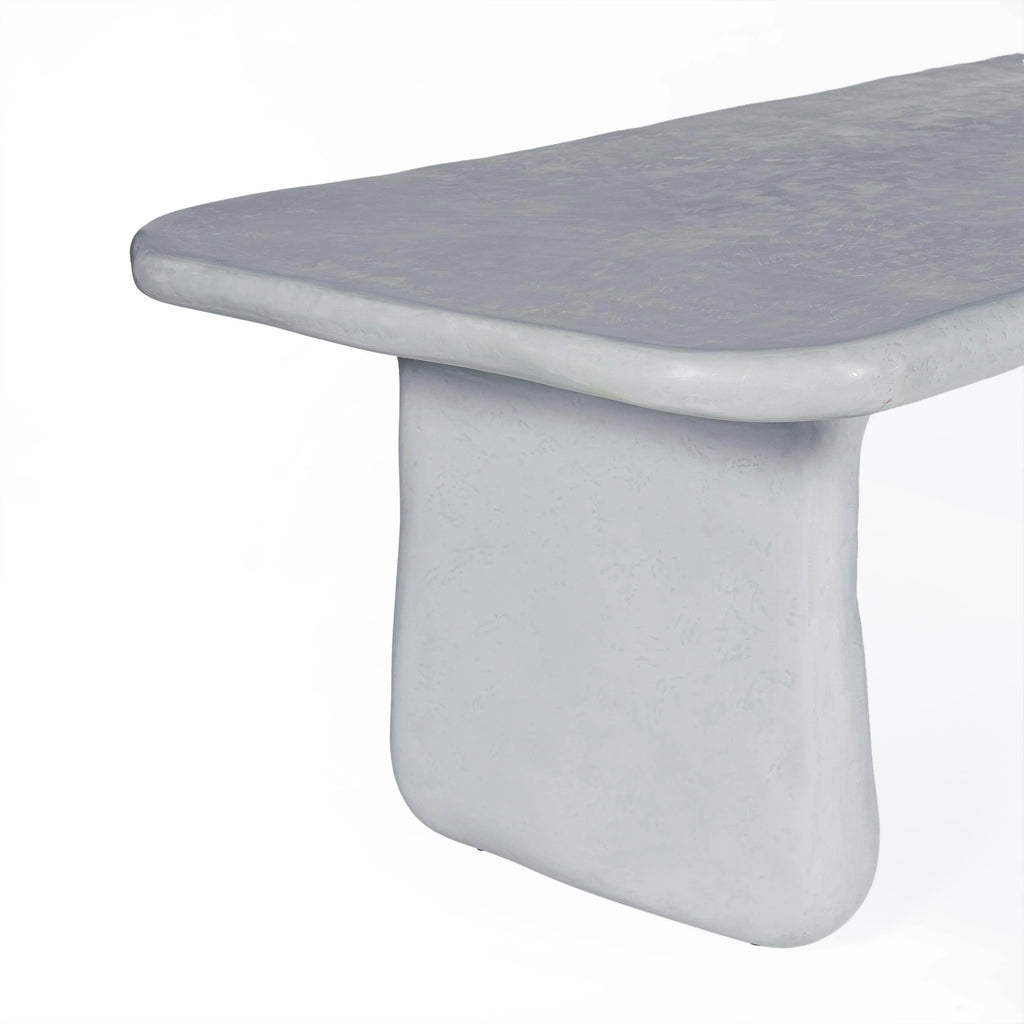 Athen 95" Grey Faux Stone Indoor / Outdoor Rectangular Dining Table