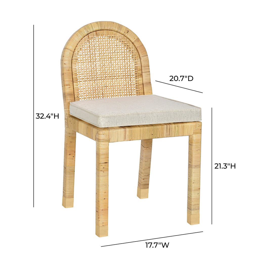 Amara Cream Contract-Grade Linen Arched Dining Chair