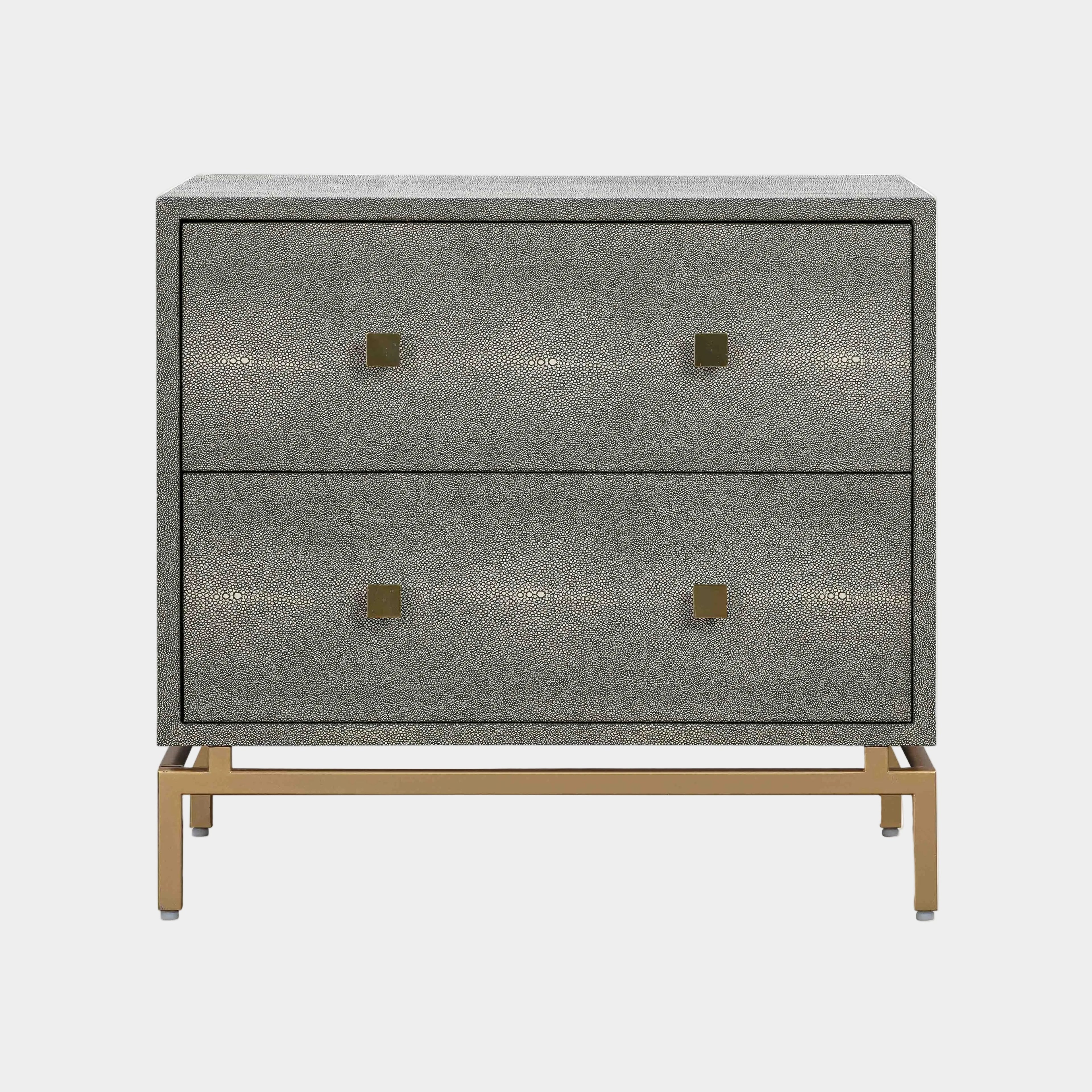 Pesce 25" Faux Shagreen 2-Drawer Nightstand