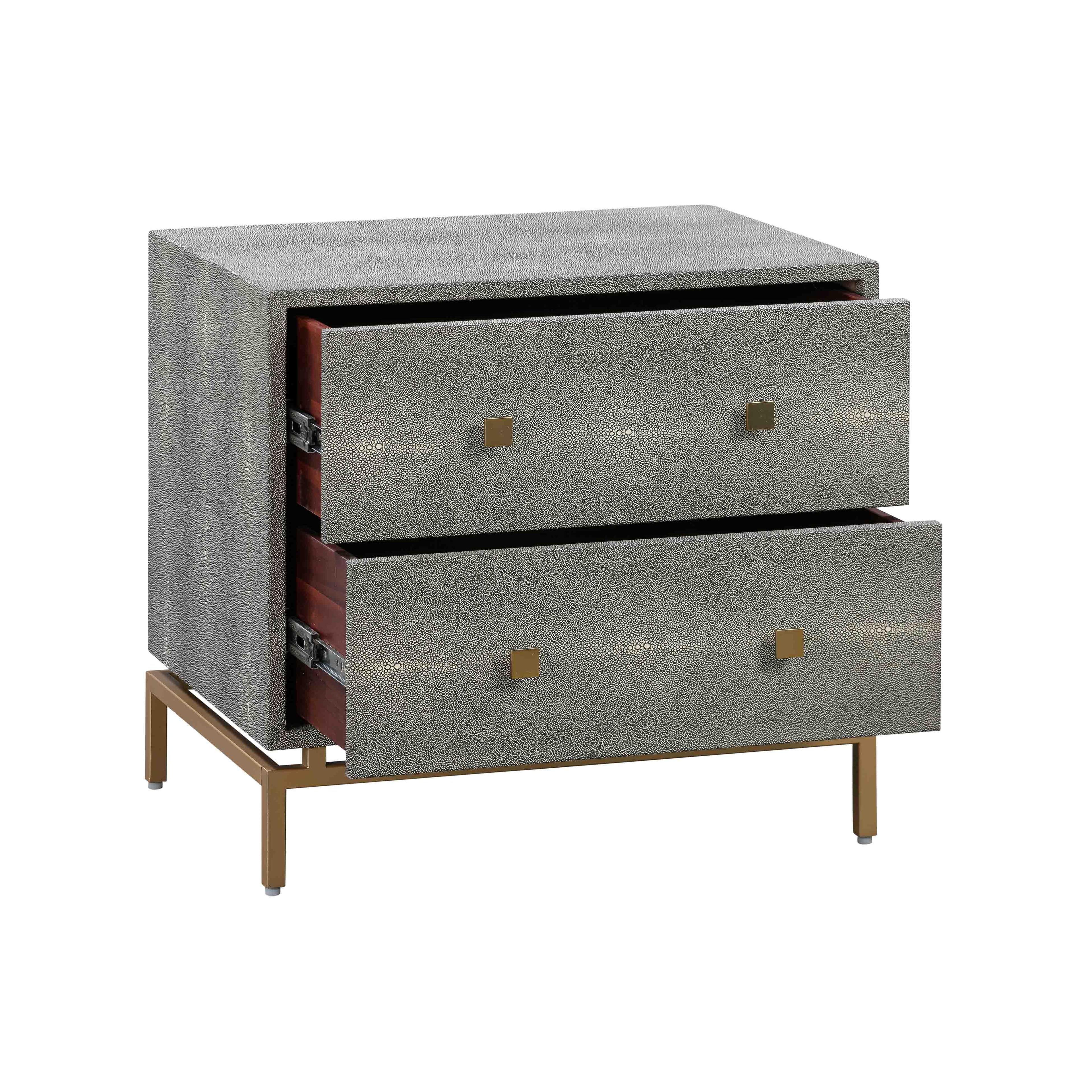 Pesce 25" Faux Shagreen 2-Drawer Nightstand