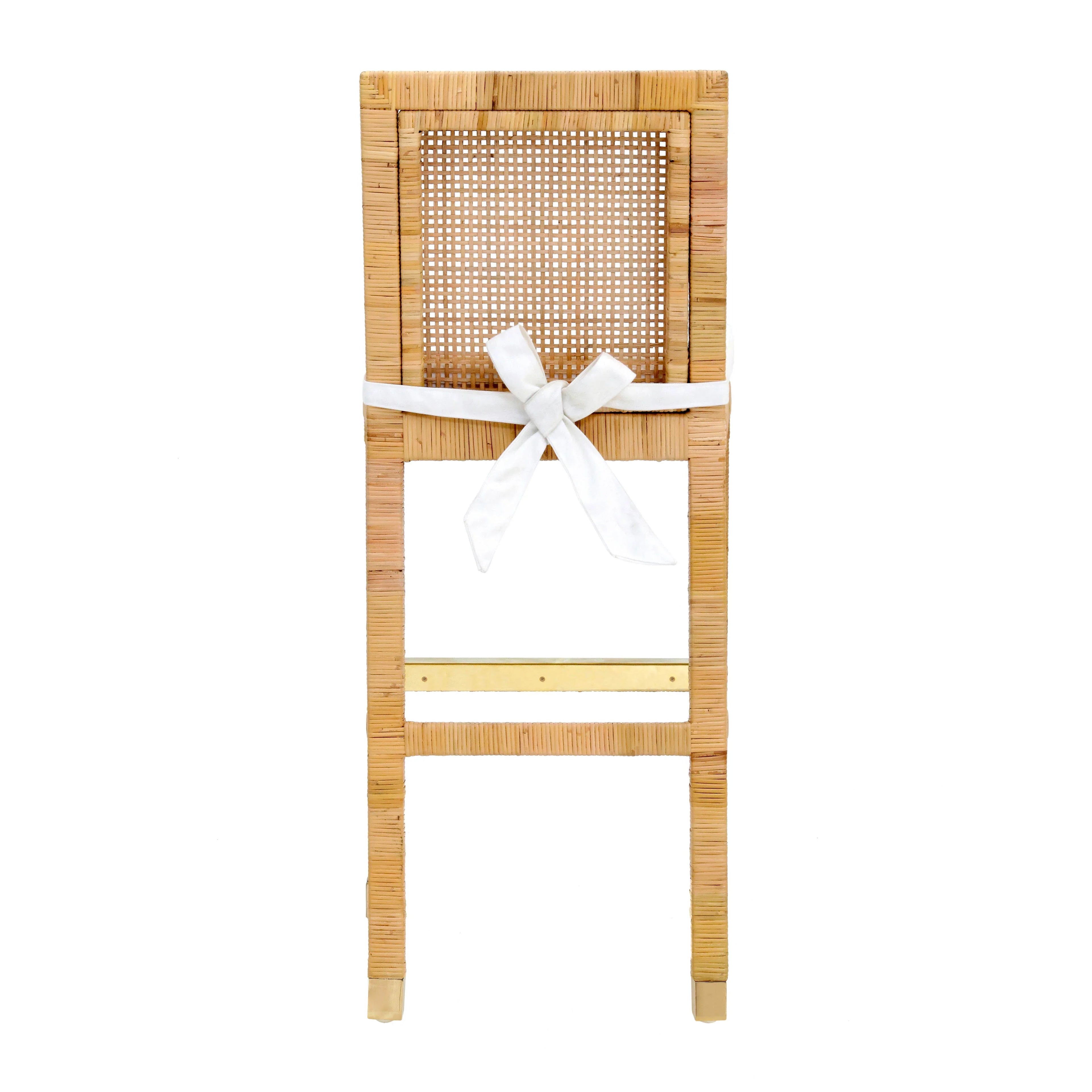 Amara Woven Rattan Performance Fabric Stool