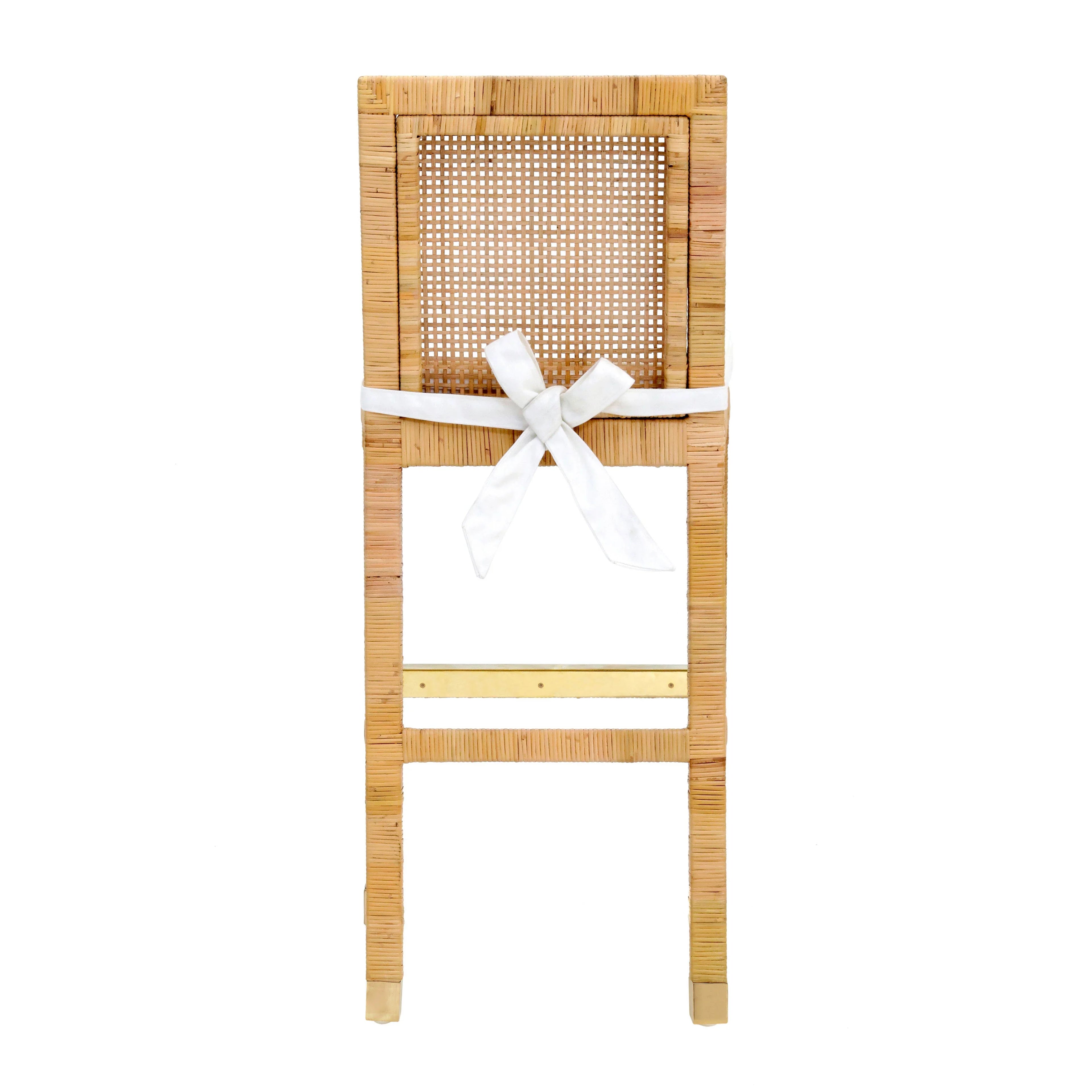 Amara Woven Rattan Performance Fabric Stool