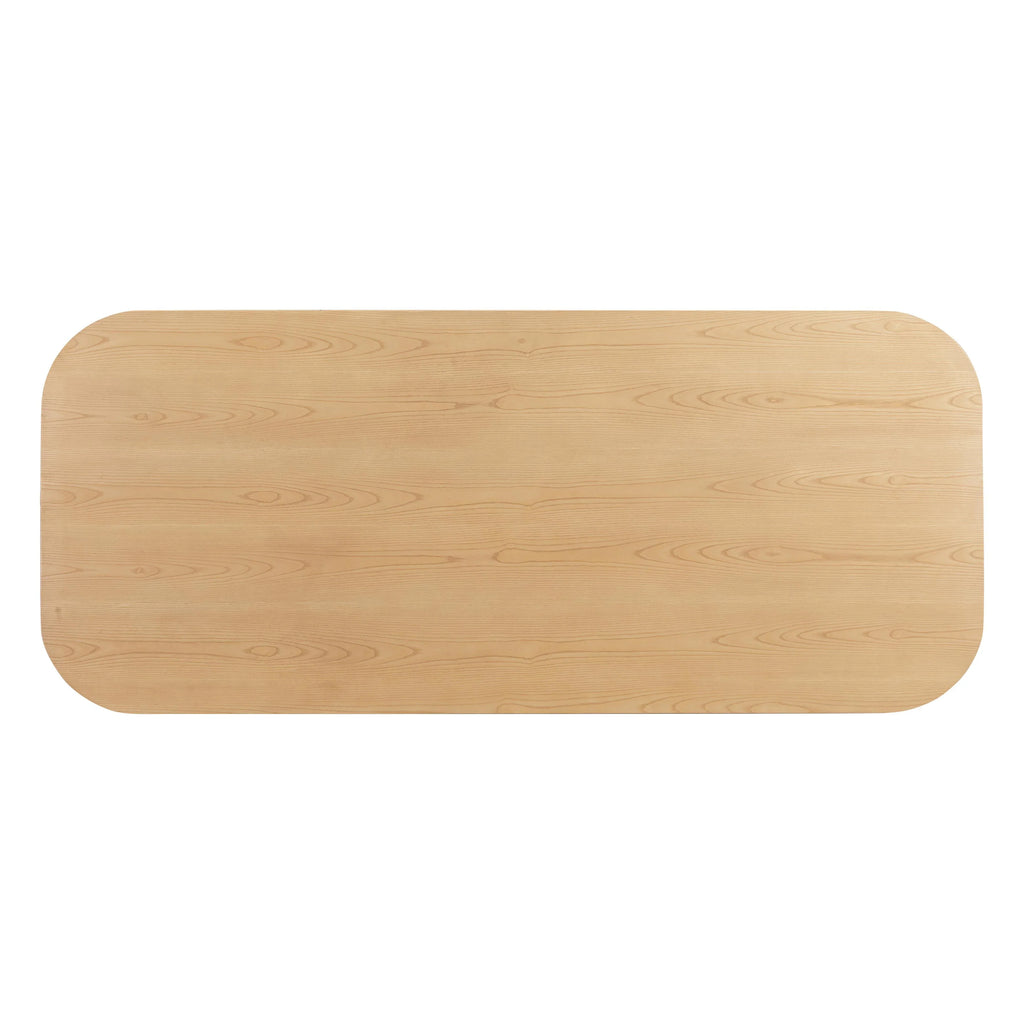 Akiba 96" Natural Ash & Rattan Rectangular Dining Table