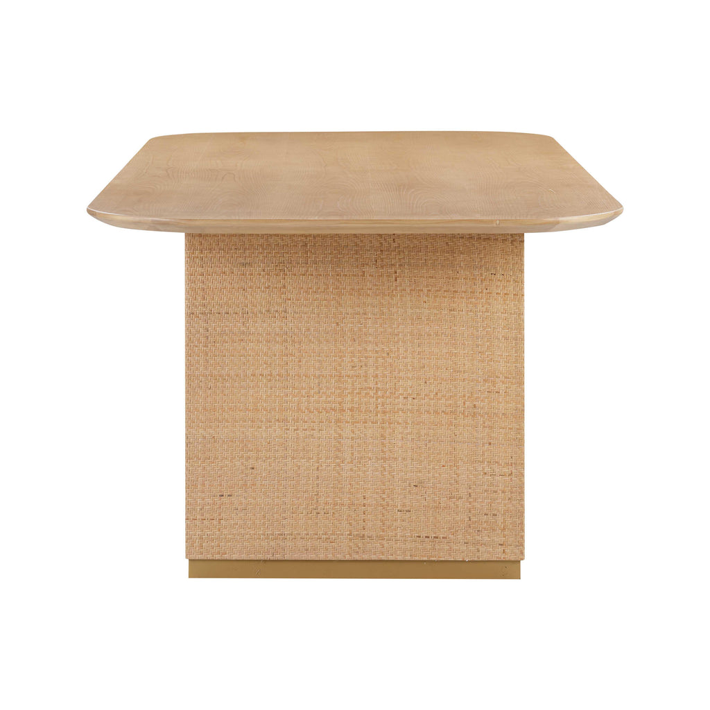 Akiba 96" Natural Ash & Rattan Rectangular Dining Table