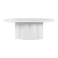 Elika 80" Faux Plaster Indoor / Outdoor Oval Dining Table