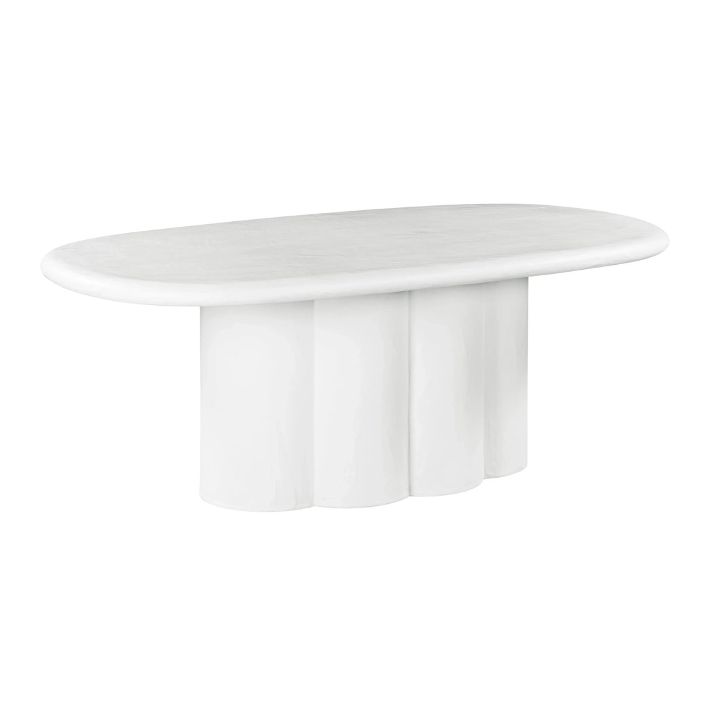 Elika 80" Faux Plaster Indoor / Outdoor Oval Dining Table