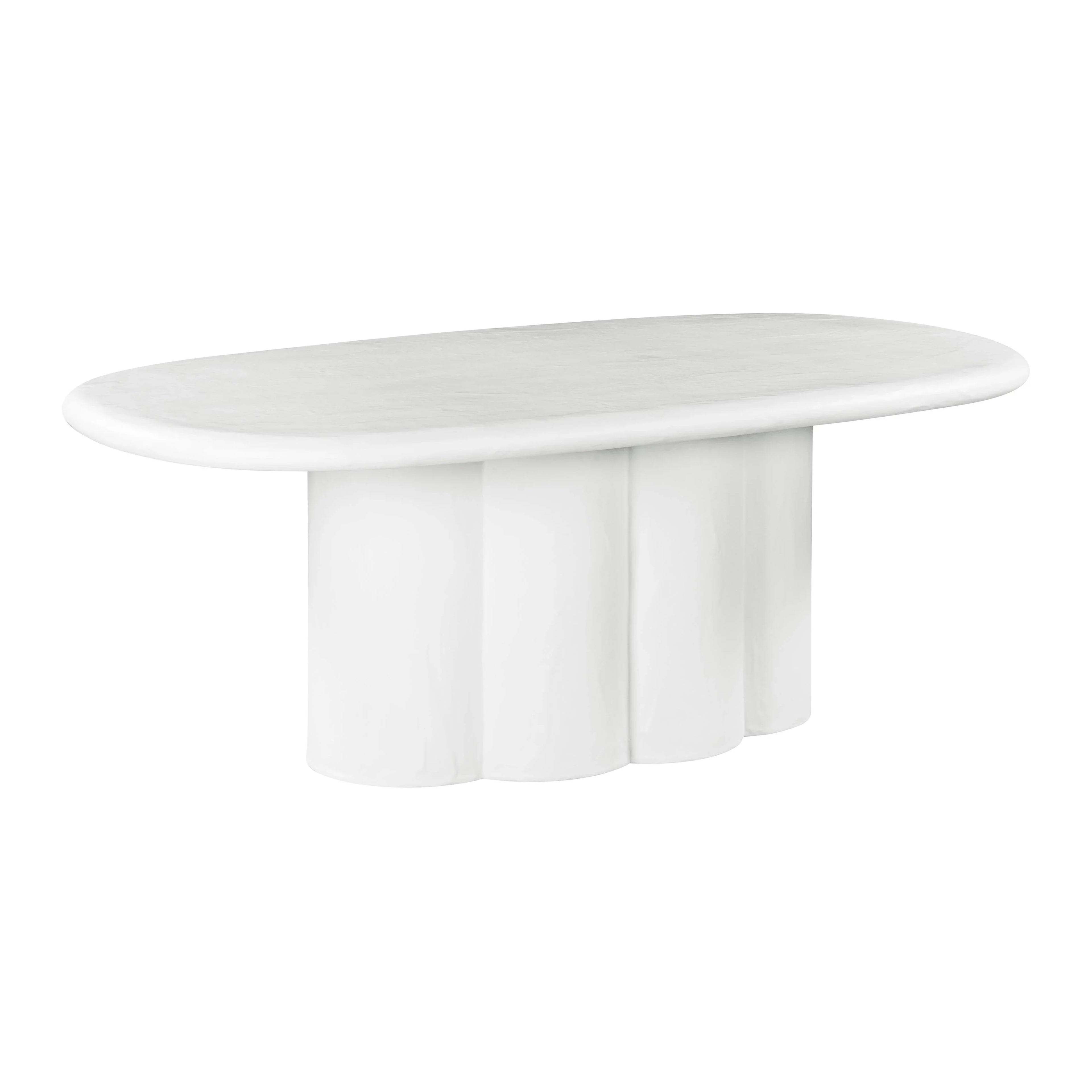 Elika 80" Faux Plaster Indoor / Outdoor Oval Dining Table
