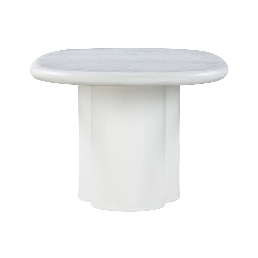 Elika 80" Faux Plaster Indoor / Outdoor Oval Dining Table