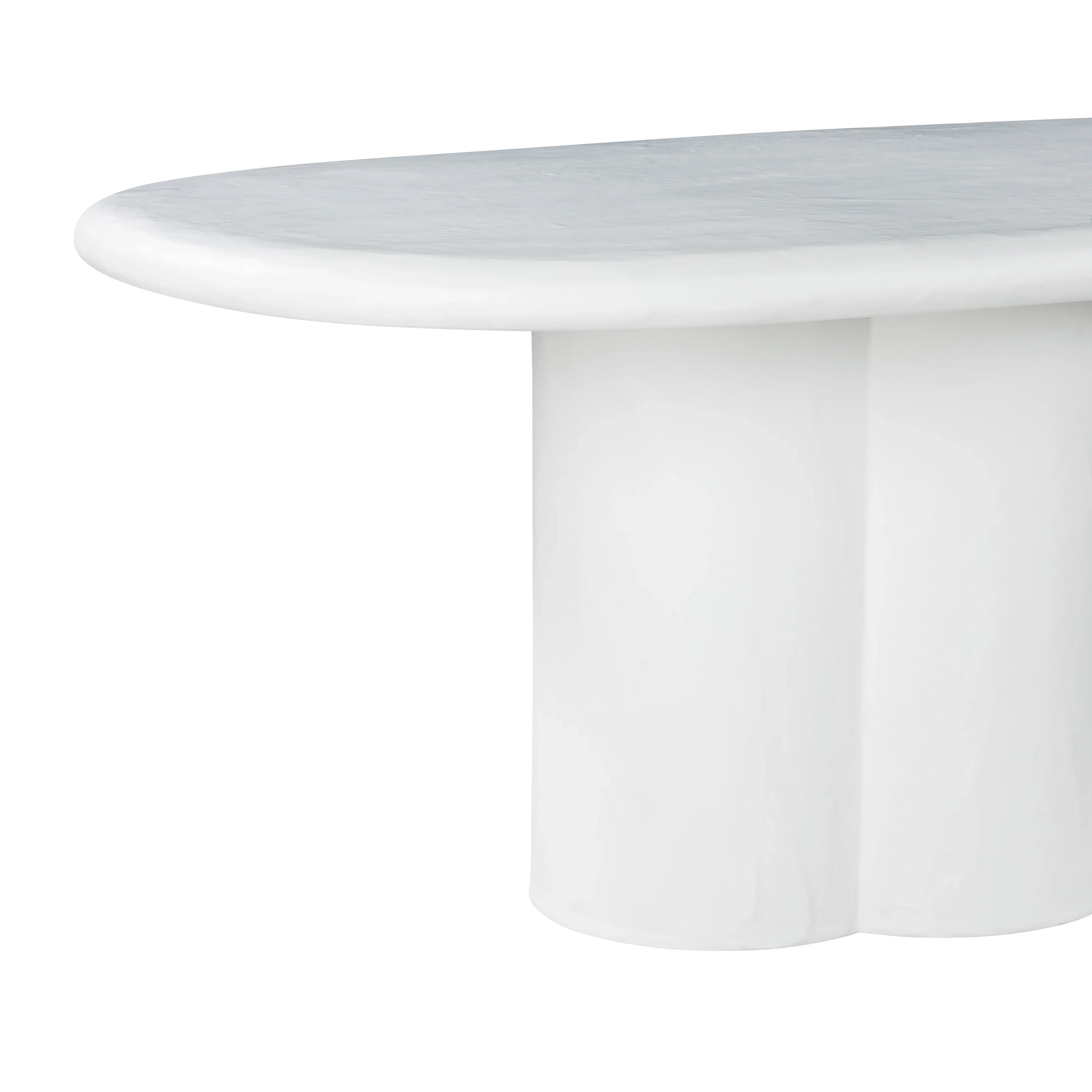 Elika 80" Faux Plaster Indoor / Outdoor Oval Dining Table