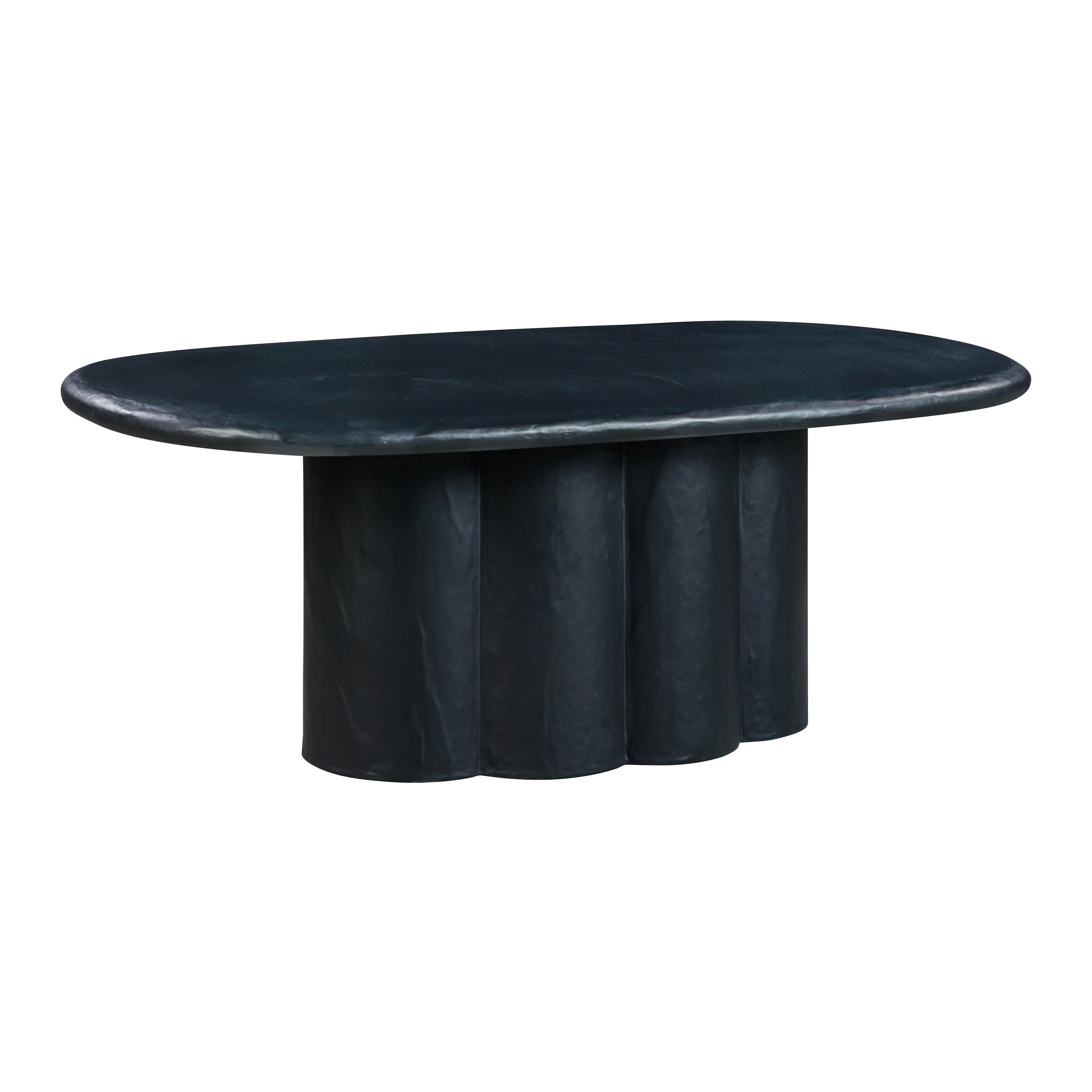 Elika 80" Faux Plaster Indoor / Outdoor Oval Dining Table