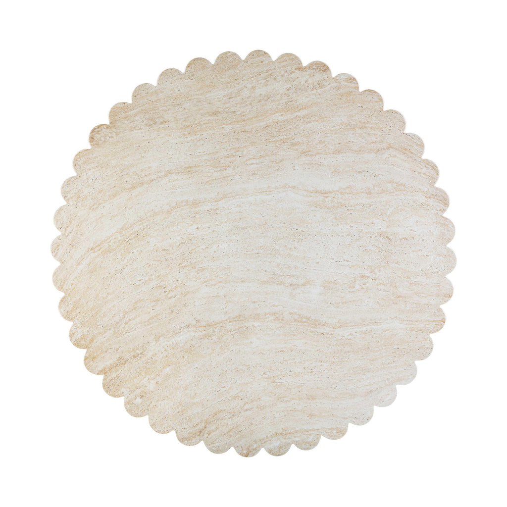 Blossom 54" Washed Faux Travertine Finish Indoor/Outdoor Round Dining Table