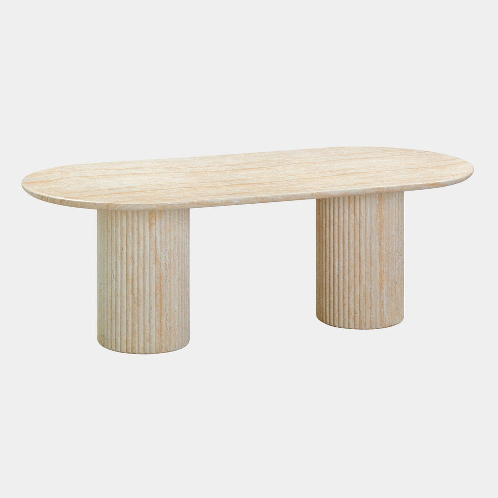 Brut 86" Concrete Patterned Indoor/Outdoor 86" Oval Dining Table