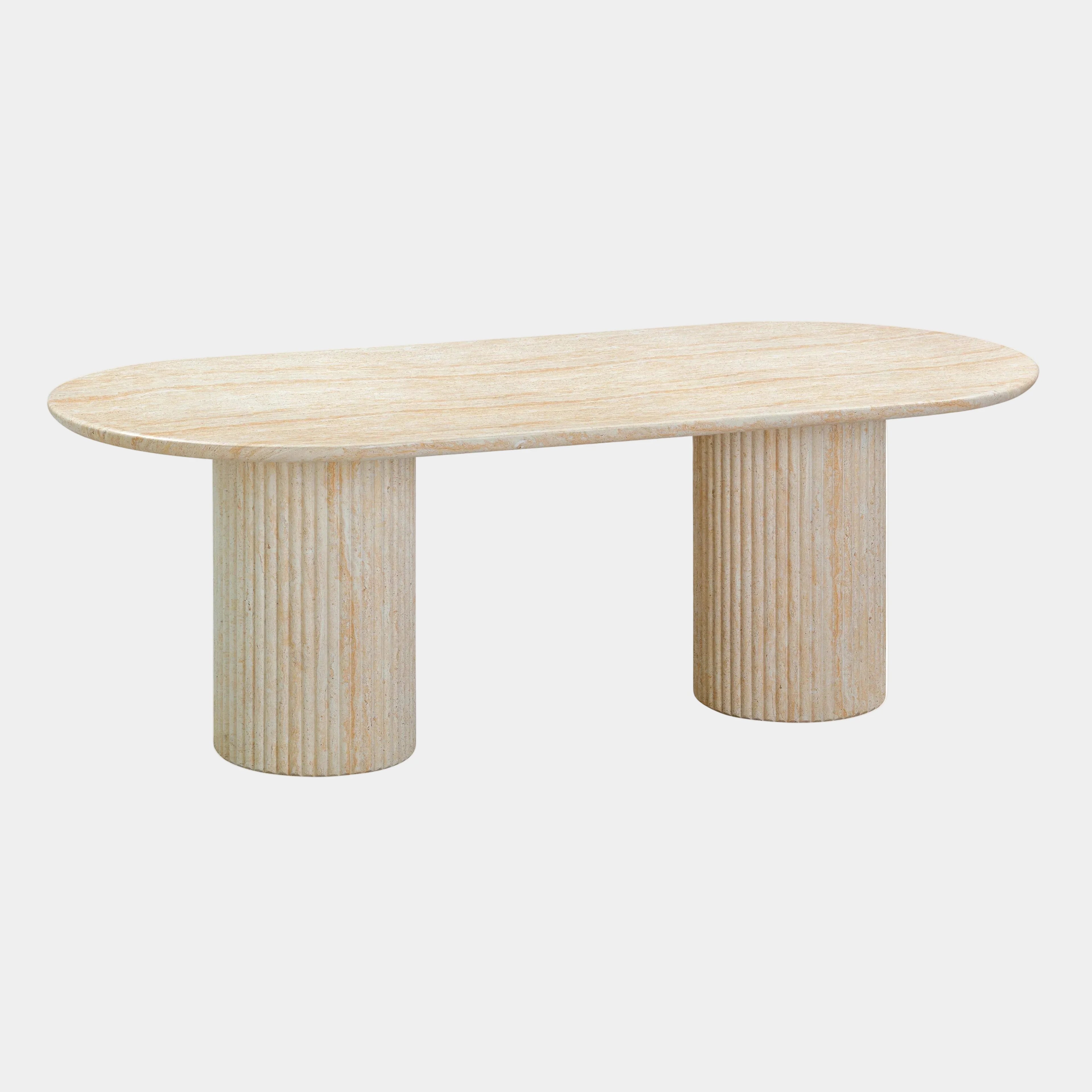 Brut 86" Concrete Patterned Indoor/Outdoor 86" Oval Dining Table