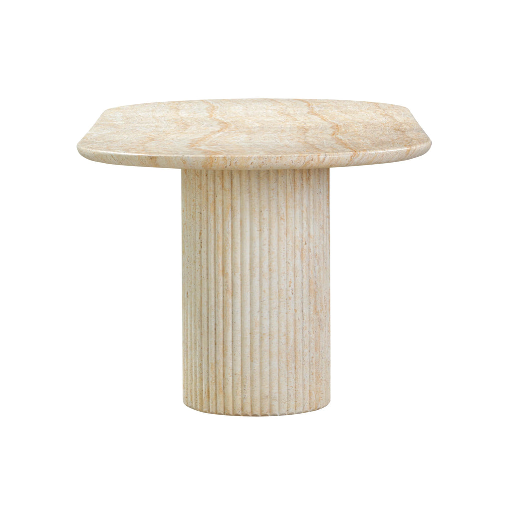 Brut 86" Concrete Patterned Indoor/Outdoor 86" Oval Dining Table