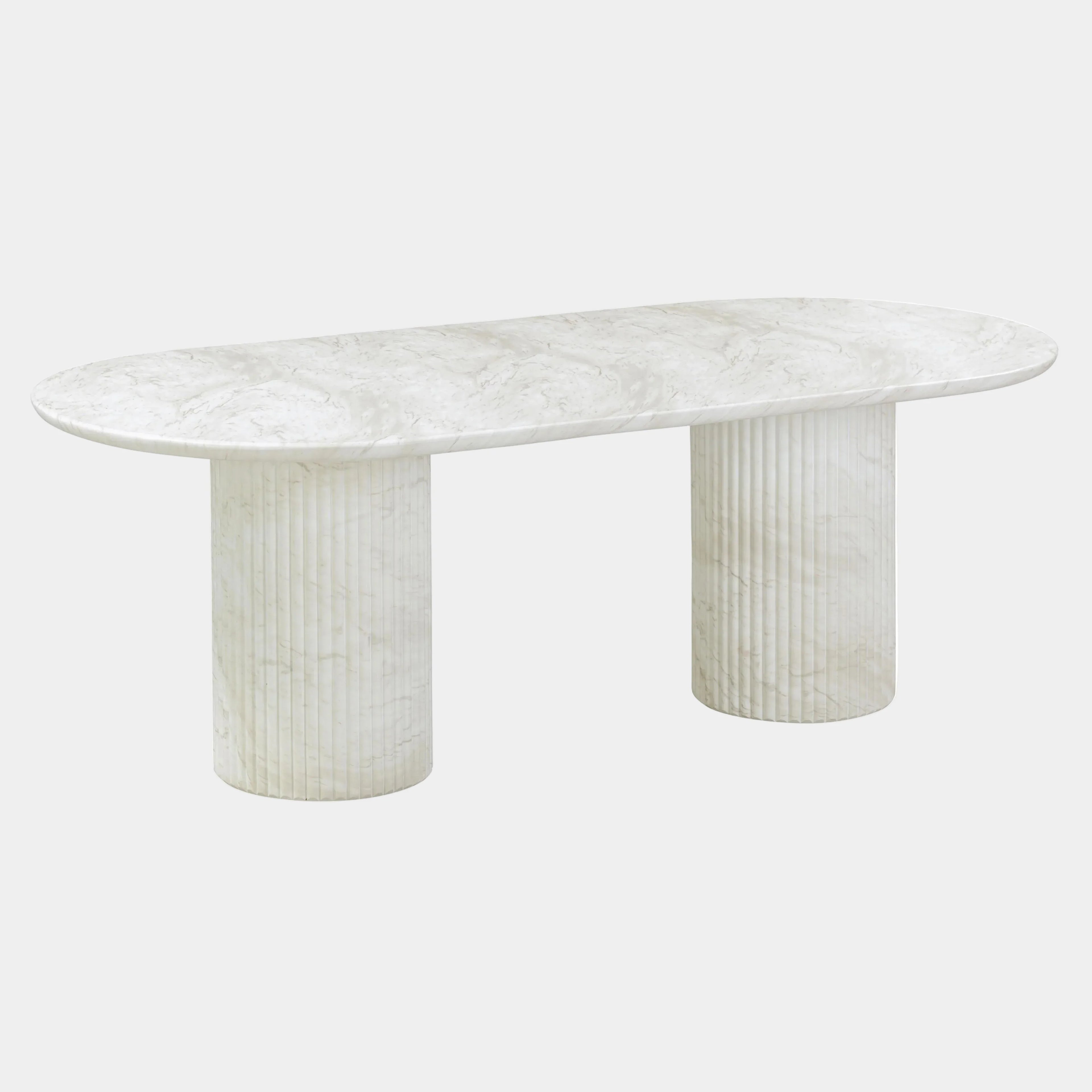 Brut 86" Concrete Patterned Indoor/Outdoor 86" Oval Dining Table