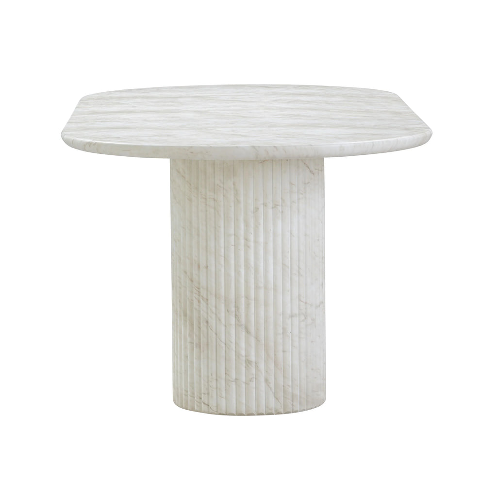 Brut 86" Concrete Patterned Indoor/Outdoor 86" Oval Dining Table