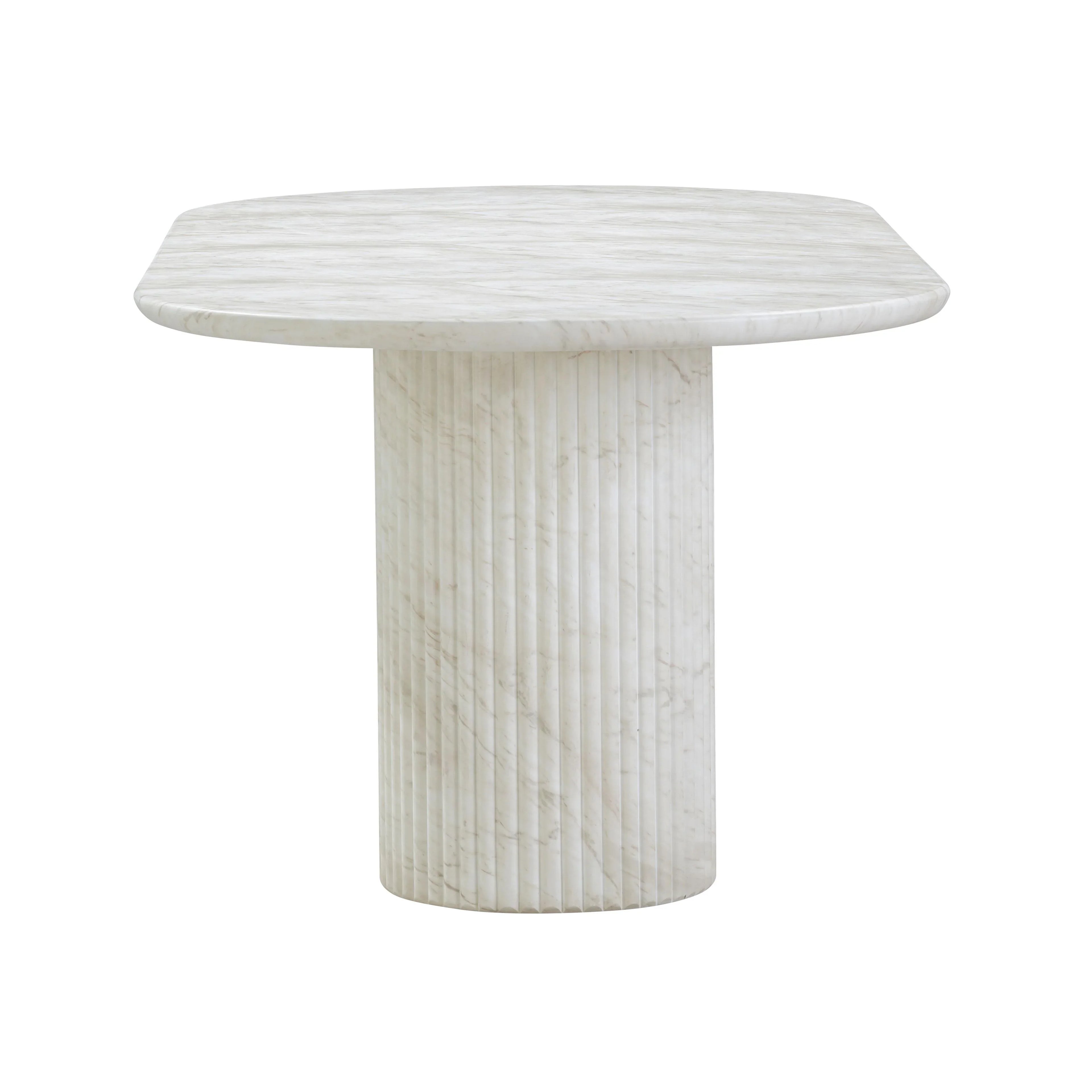 Brut 86" Concrete Patterned Indoor/Outdoor 86" Oval Dining Table