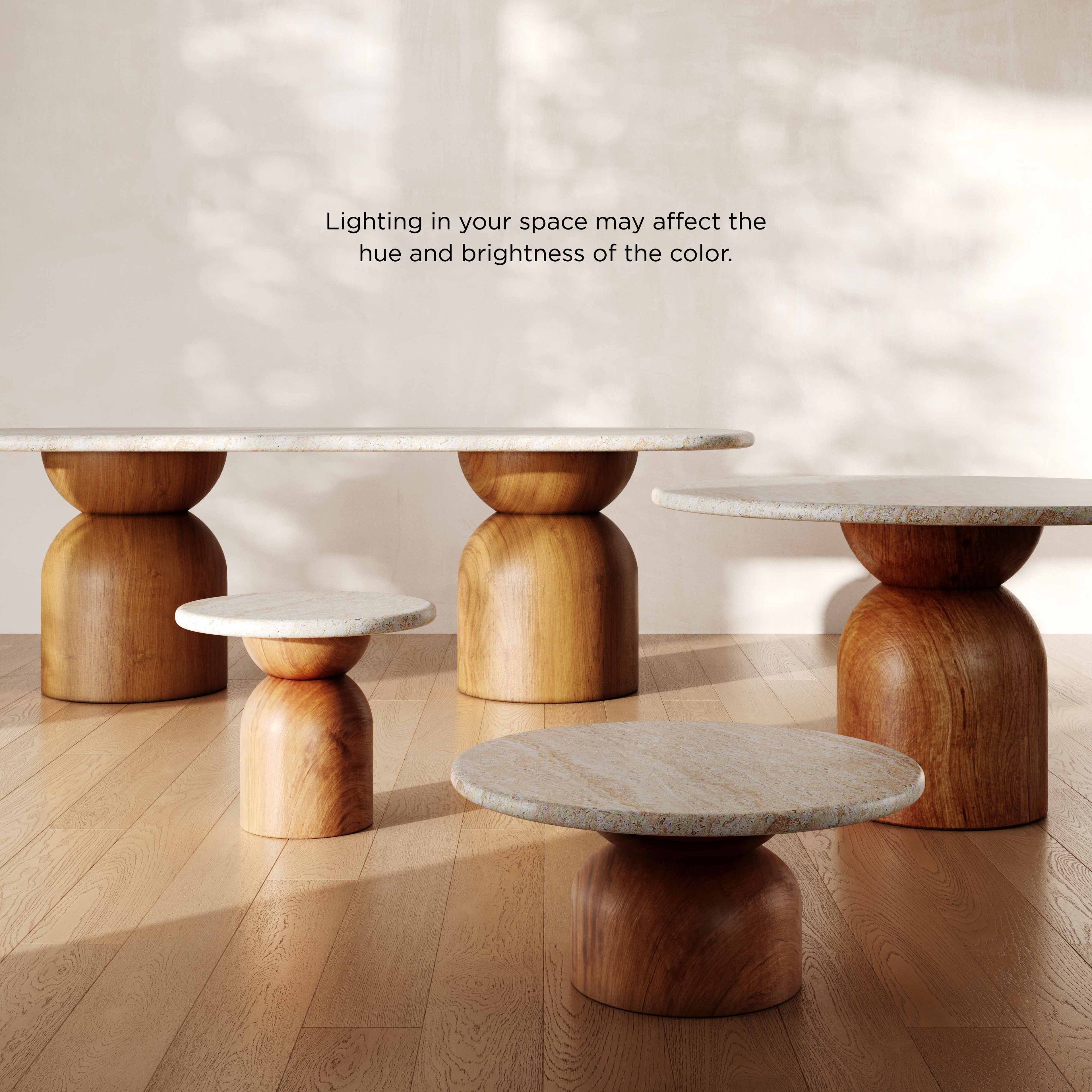 Cynthia 54" Faux Travertine Indoor/Outdoor Concrete Round Dining Table