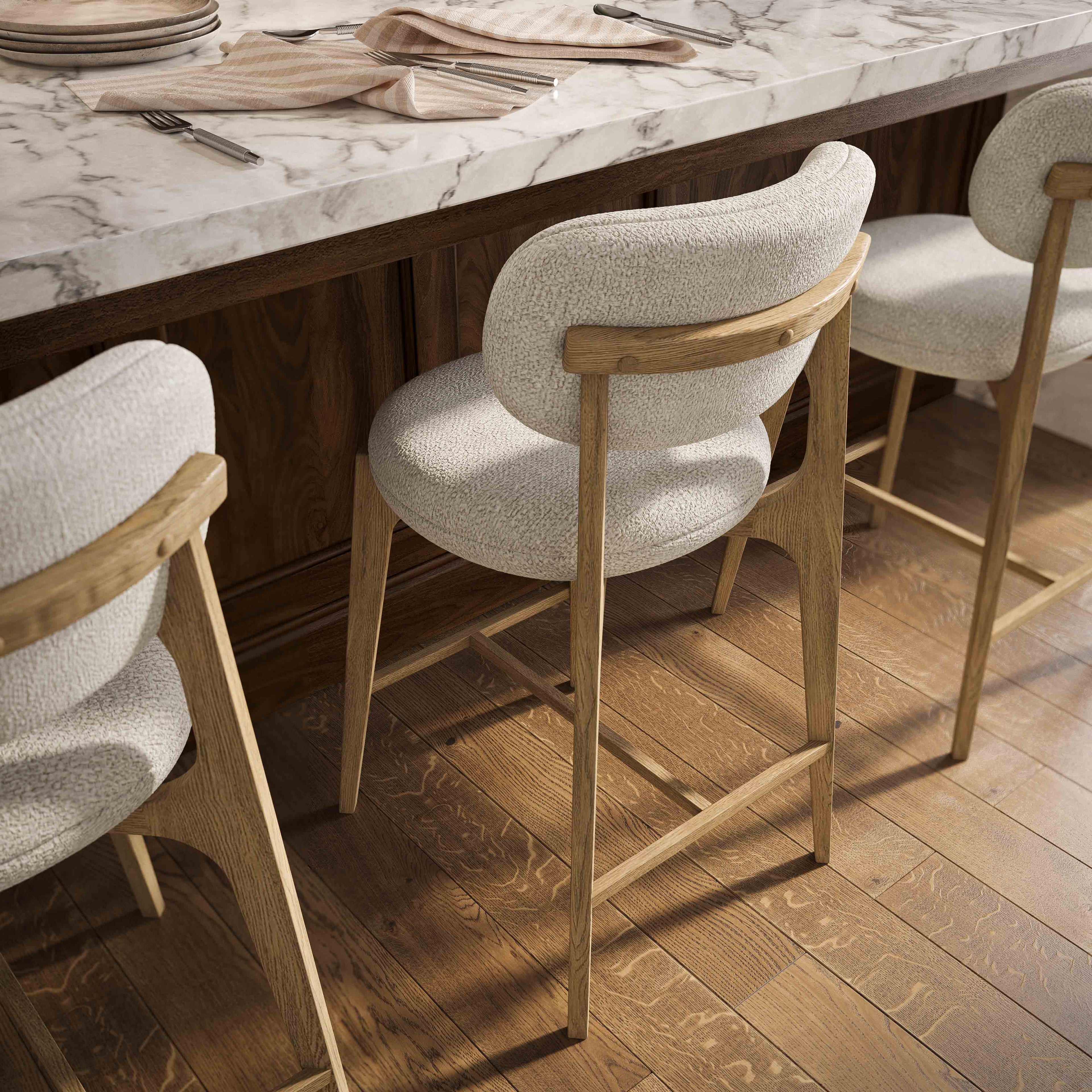 Carnation Performance Fabric Counter Stool