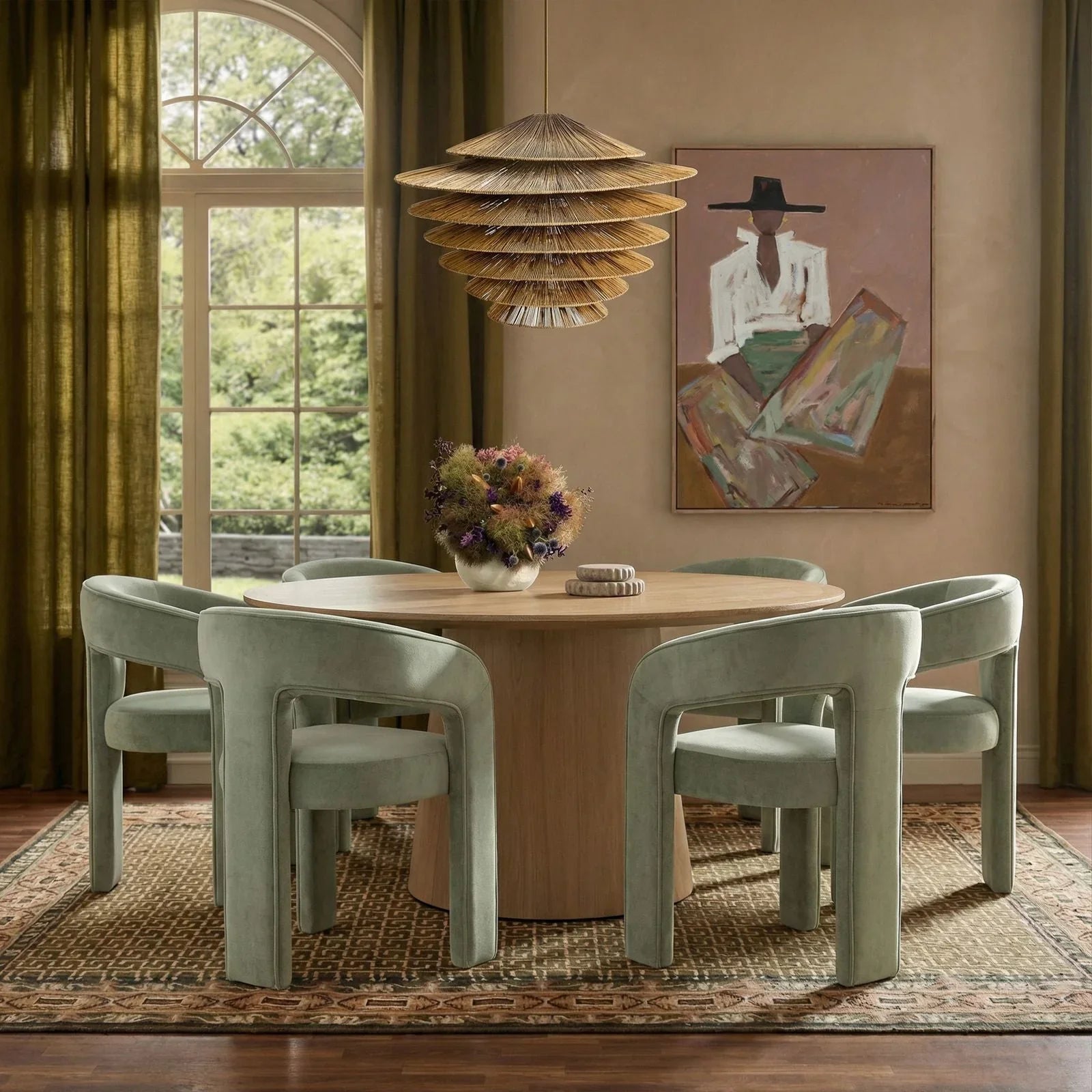 Sahara Round Oak Dining Table (41"-60")