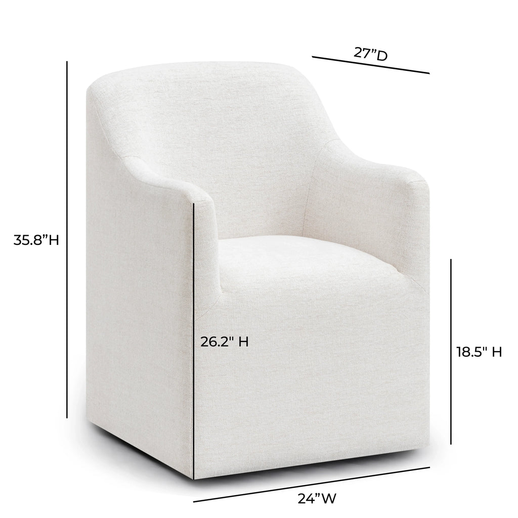 Helena Tall Textured Weave Performance Fabric Dining Chair