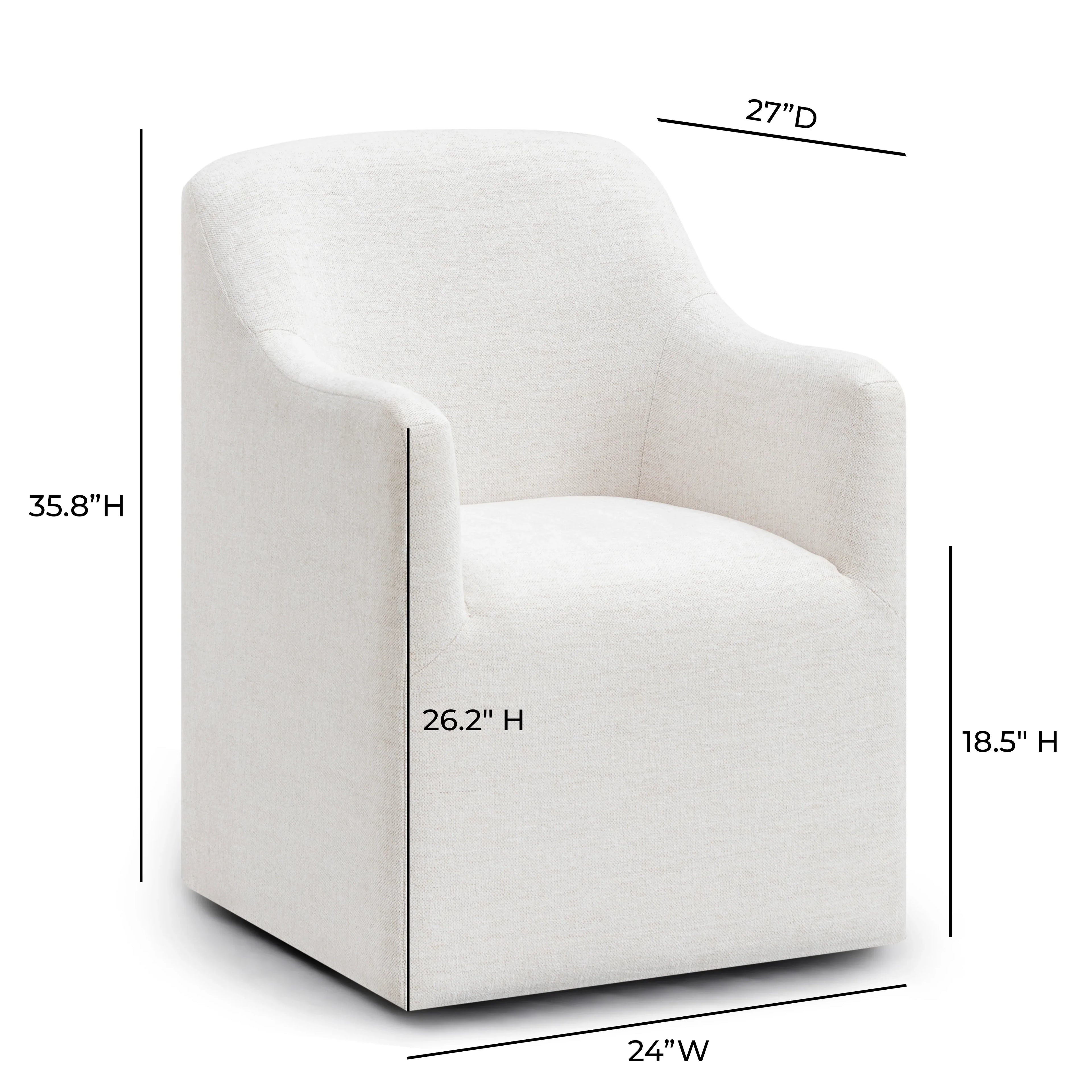 Helena Tall Textured Weave Performance Fabric Dining Chair