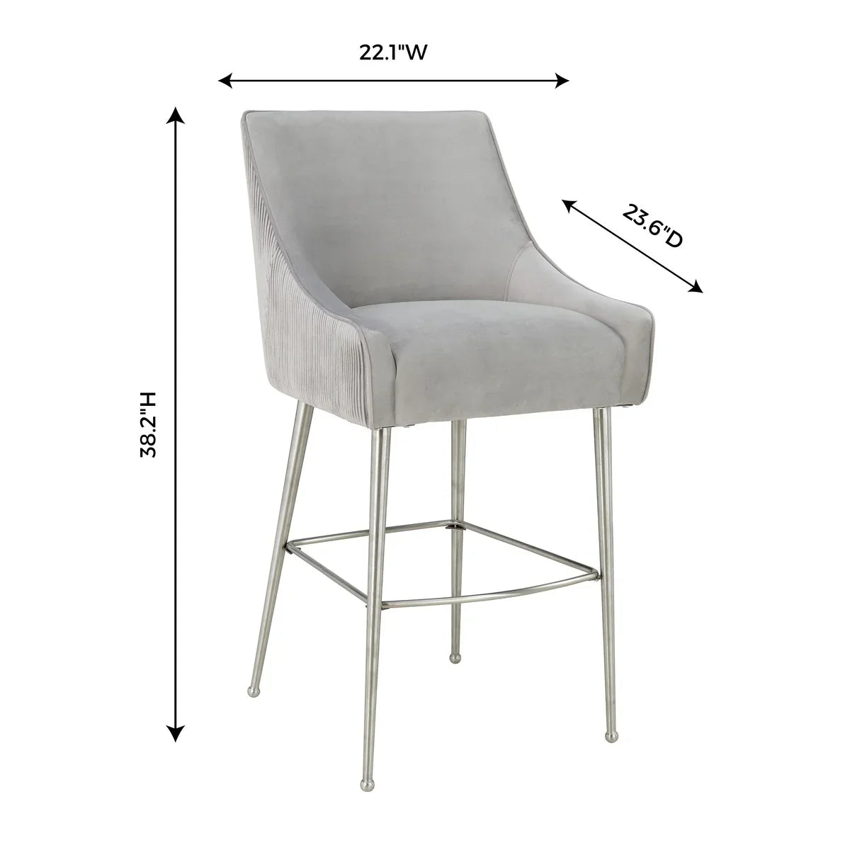 Beatrix Pleated Performance Velvet Stool