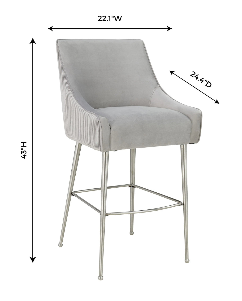 Beatrix Pleated Performance Velvet Stool
